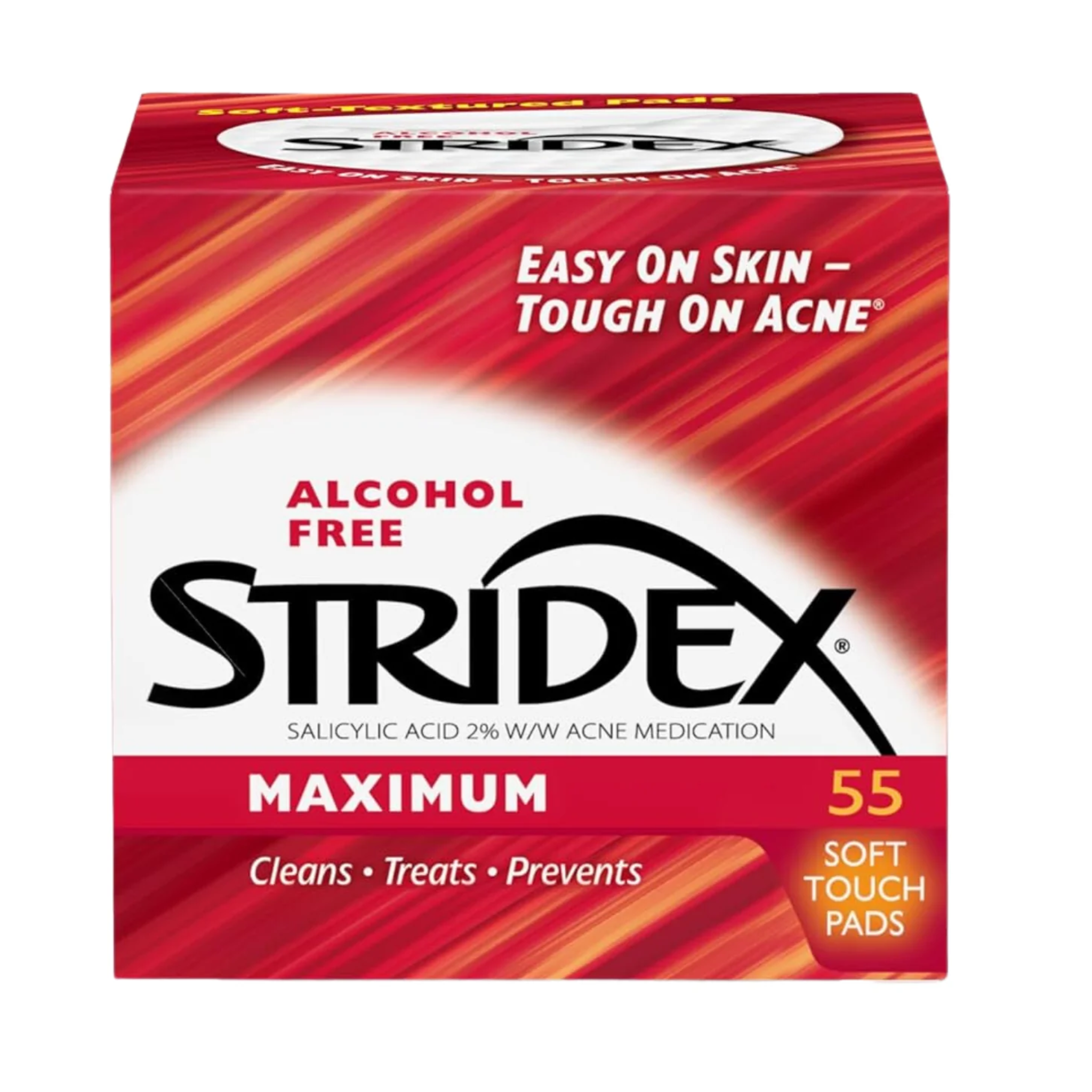 Stridex, Maximum Strength Acne Control Soft Touch Pads, Alcohol-Free Formula, 55 Count