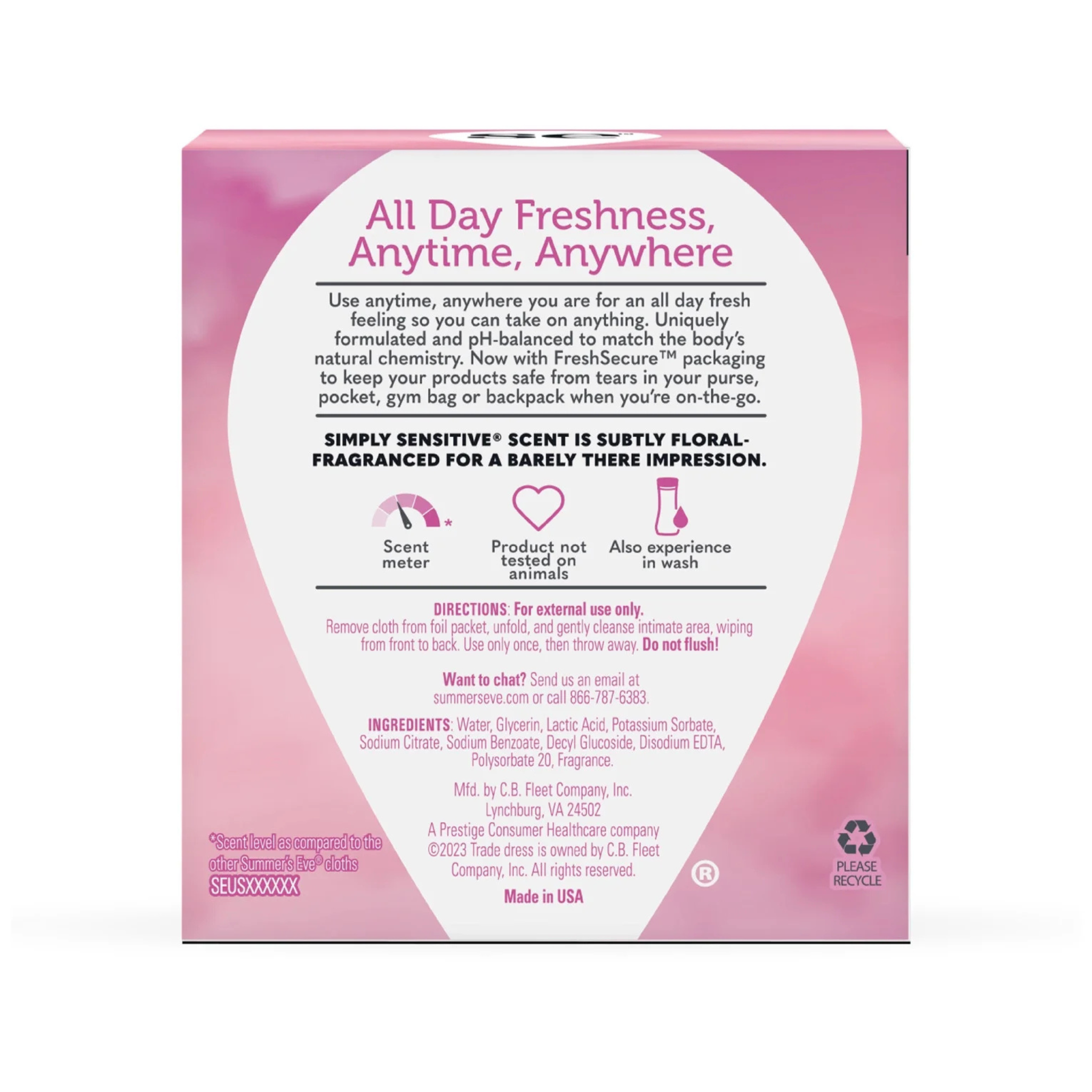 Summer’s Eve Simply Sensitive Daily Feminine Wipes, Removes Odor, pH Balanced, 12 count