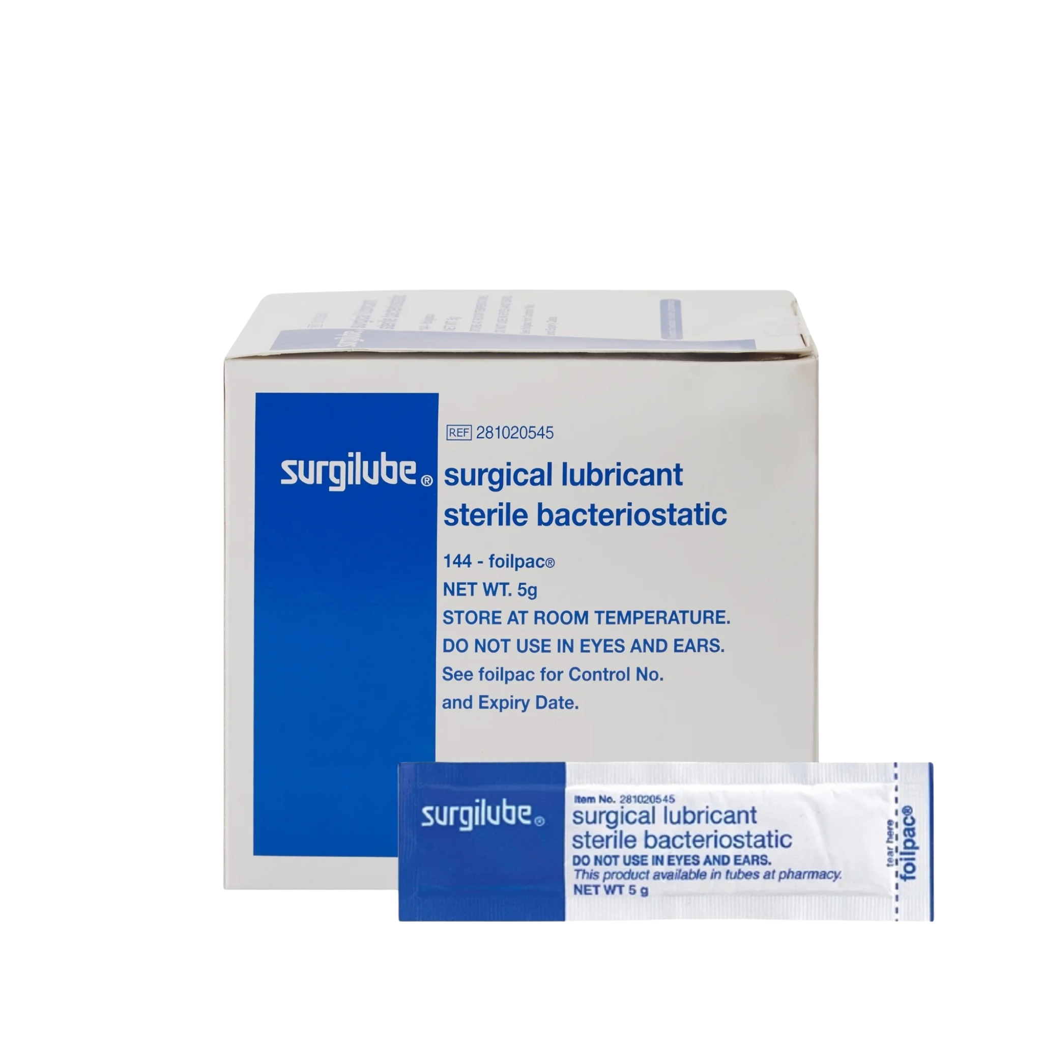 Surgilube Lubricating Jelly - Carbomer free Sterile 5 Gram Individual Packet 144 per Box