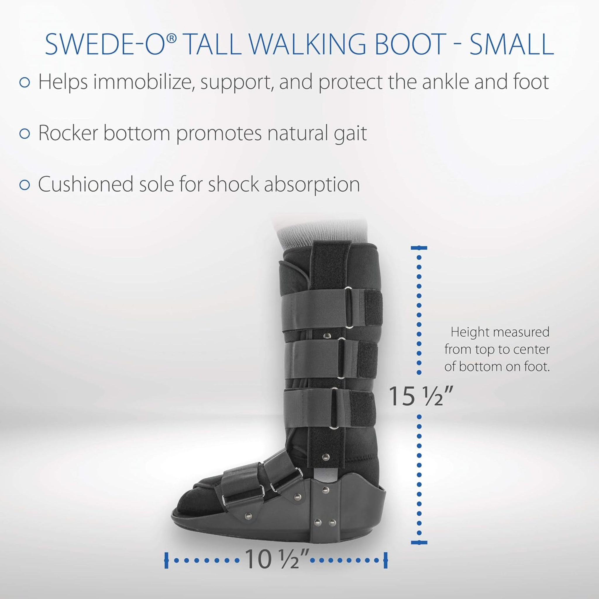 Swede-O, Walking Boot, Tall Design for Ankle and Foot Support, Small