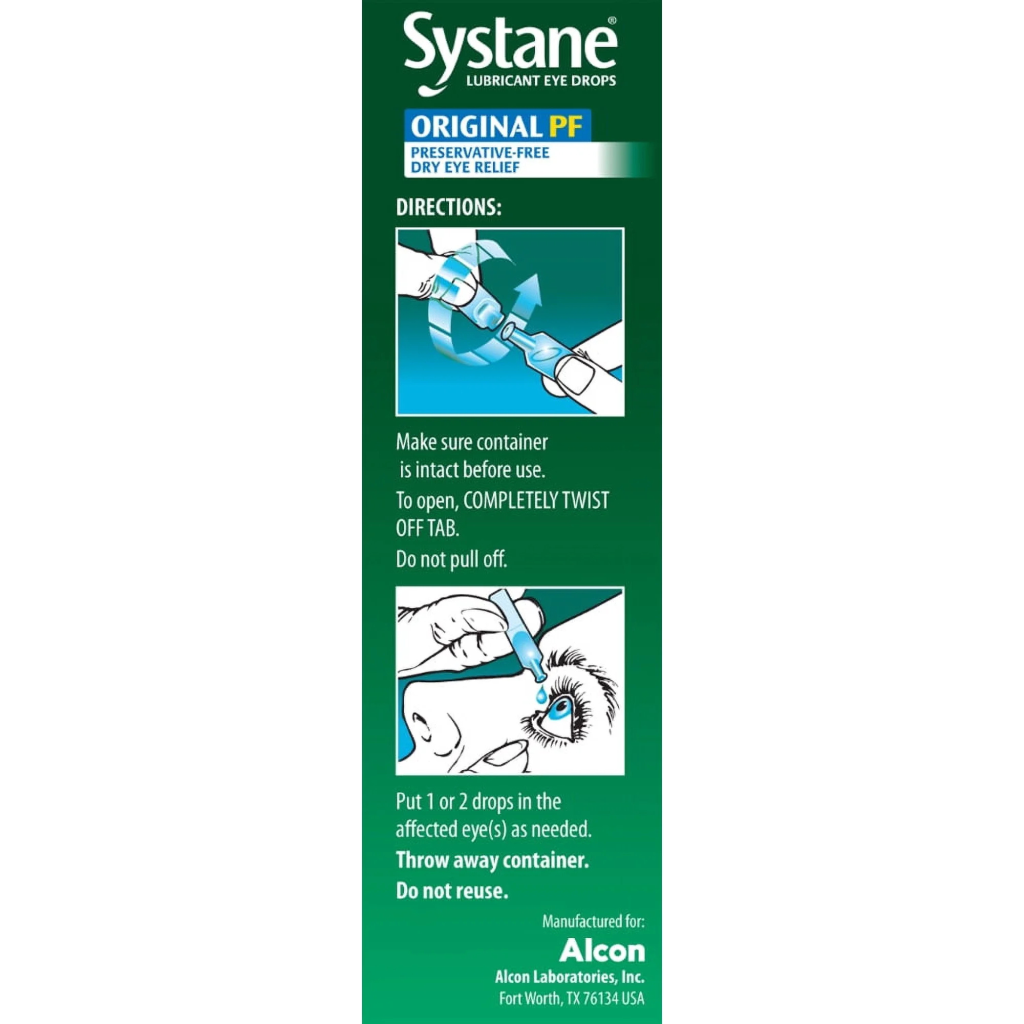 Systane Original PF Lubricant Eye Drops, Preservative-Free Vials, 30 ea