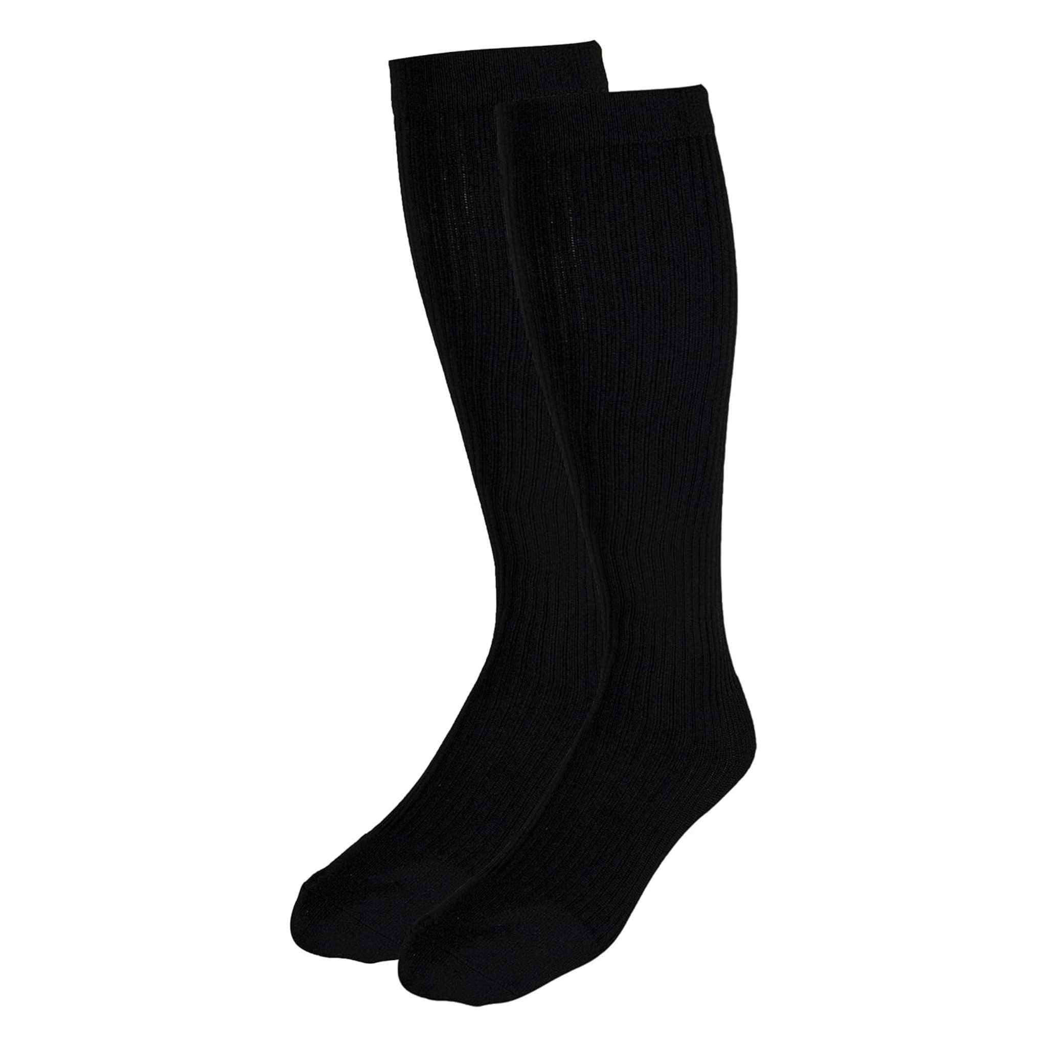 Truform, Men's Knee-High Compression Gym Socks, 20-30 mmHg, Black, Small