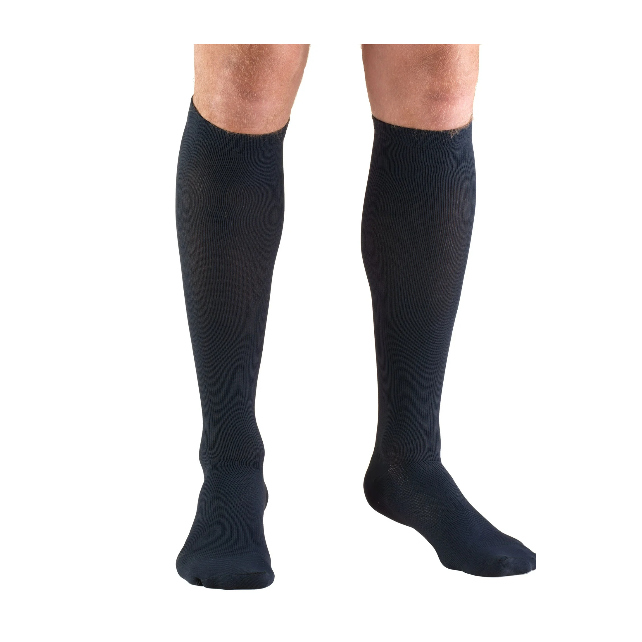 Truform, Men’s Knee High Dress Socks, 15-20 mmHg Moderate Compression for Circulation, Large, Navy