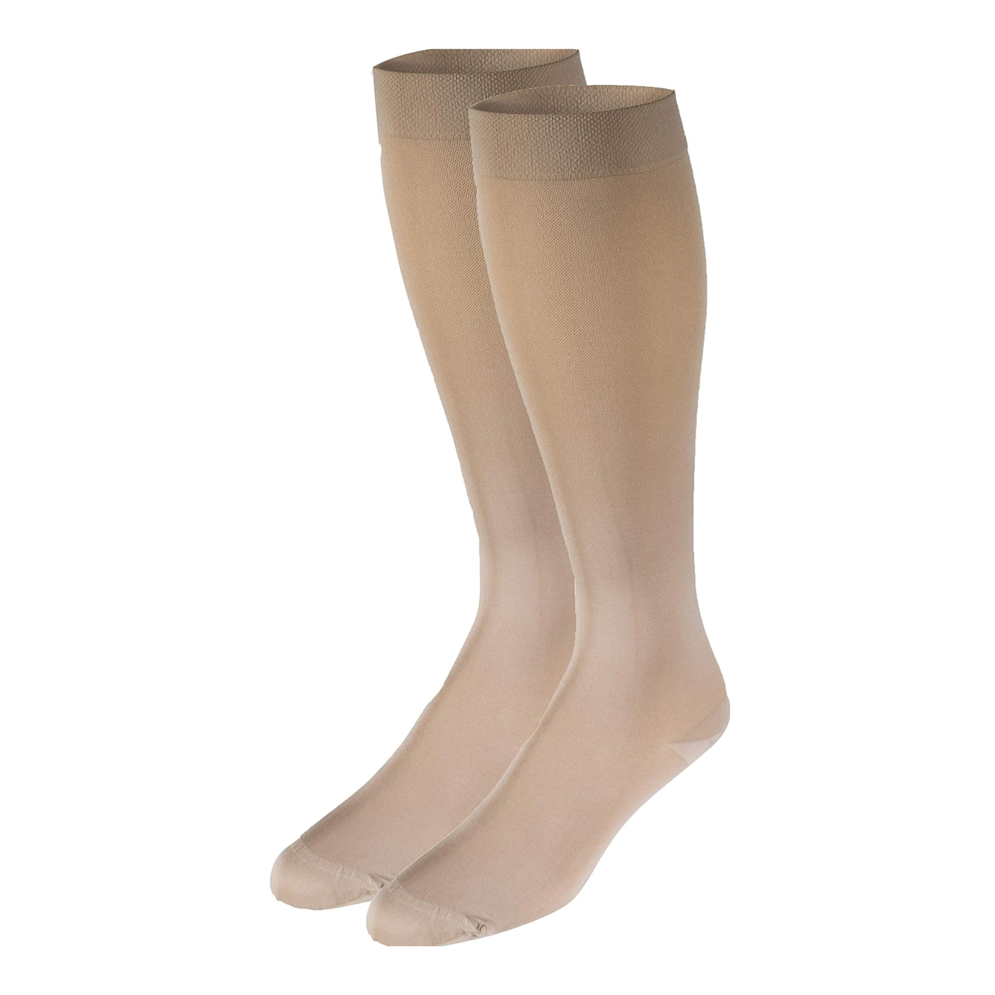 Truform, Women’s Opaque Knee High Closed Toe Compression Stockings, 15-20 mmHg Moderate Support for Circulation, Small, Beige