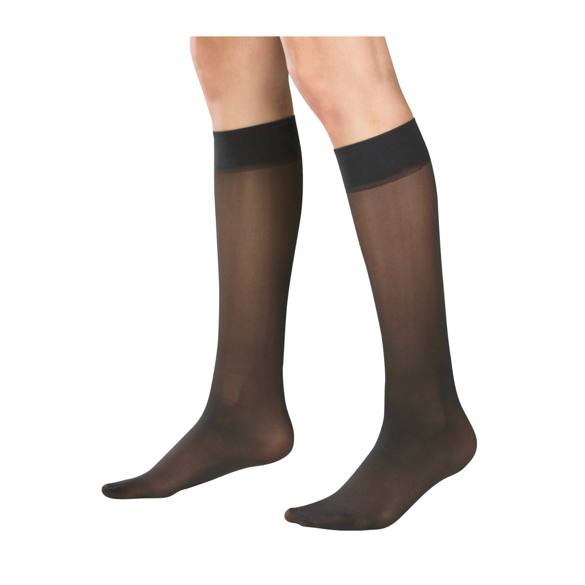 Truform, Women’s Knee High Sheer Stockings, 8-15 mmHg Light Compression for Everyday Wear, Extra Large, Black