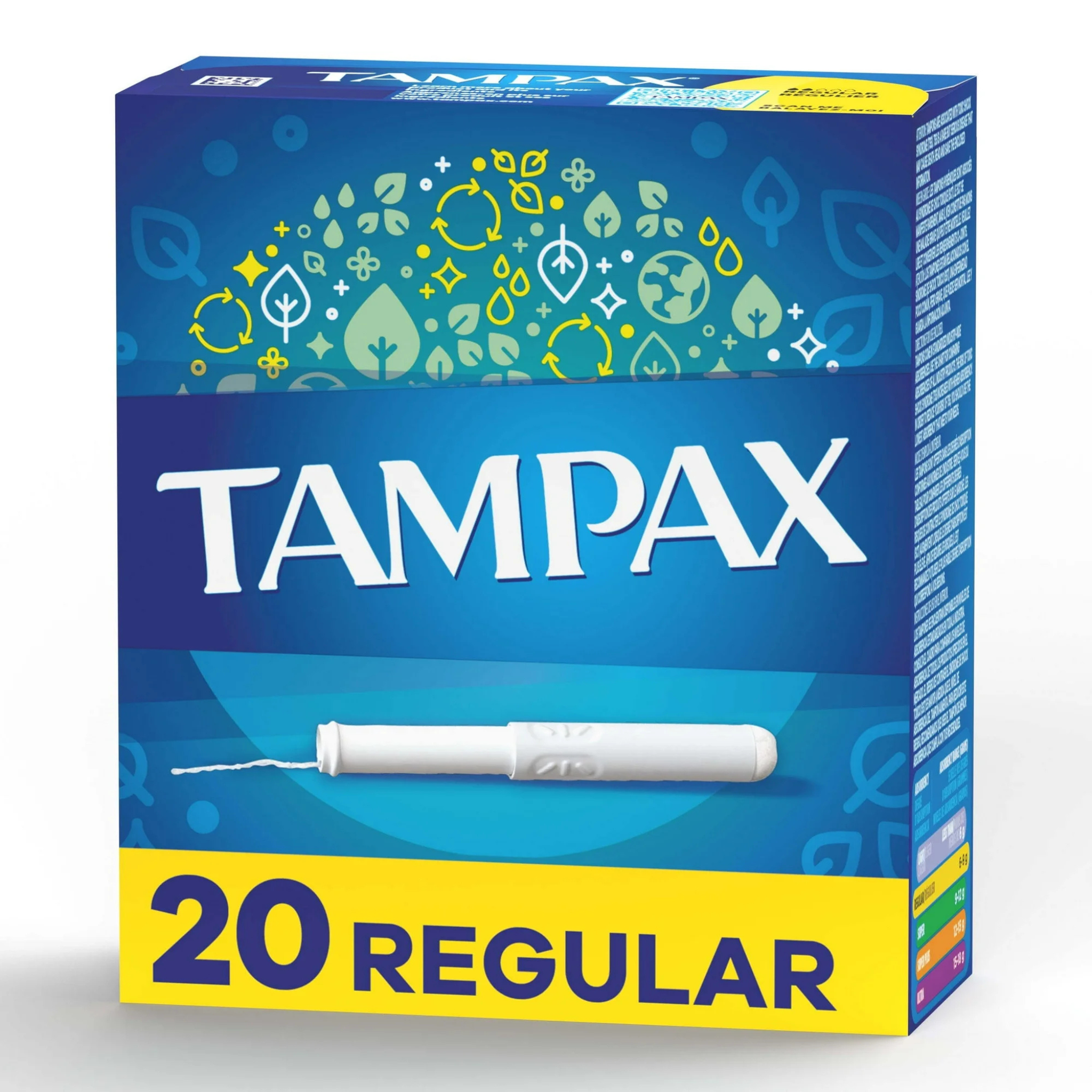 Tampax Tampons with Cardboard Applicator, Regular, Unscented, 20 Count