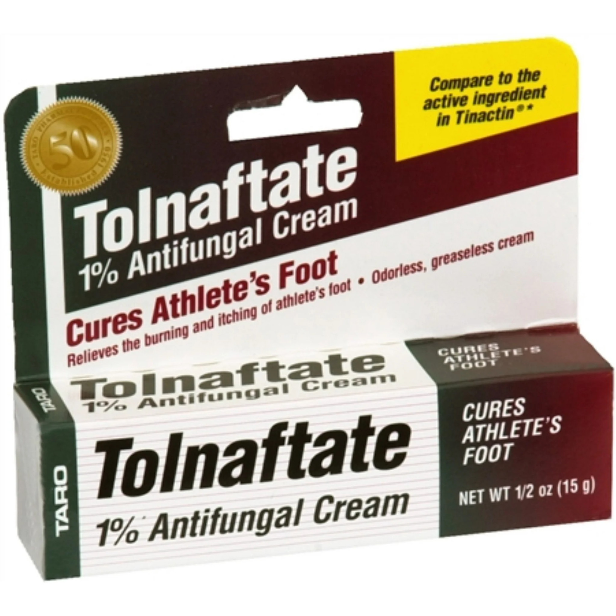 Taro, Tolnaftate 1% Antifungal Cream, Effective Treatment for Fungal Infections, 0.50 oz
