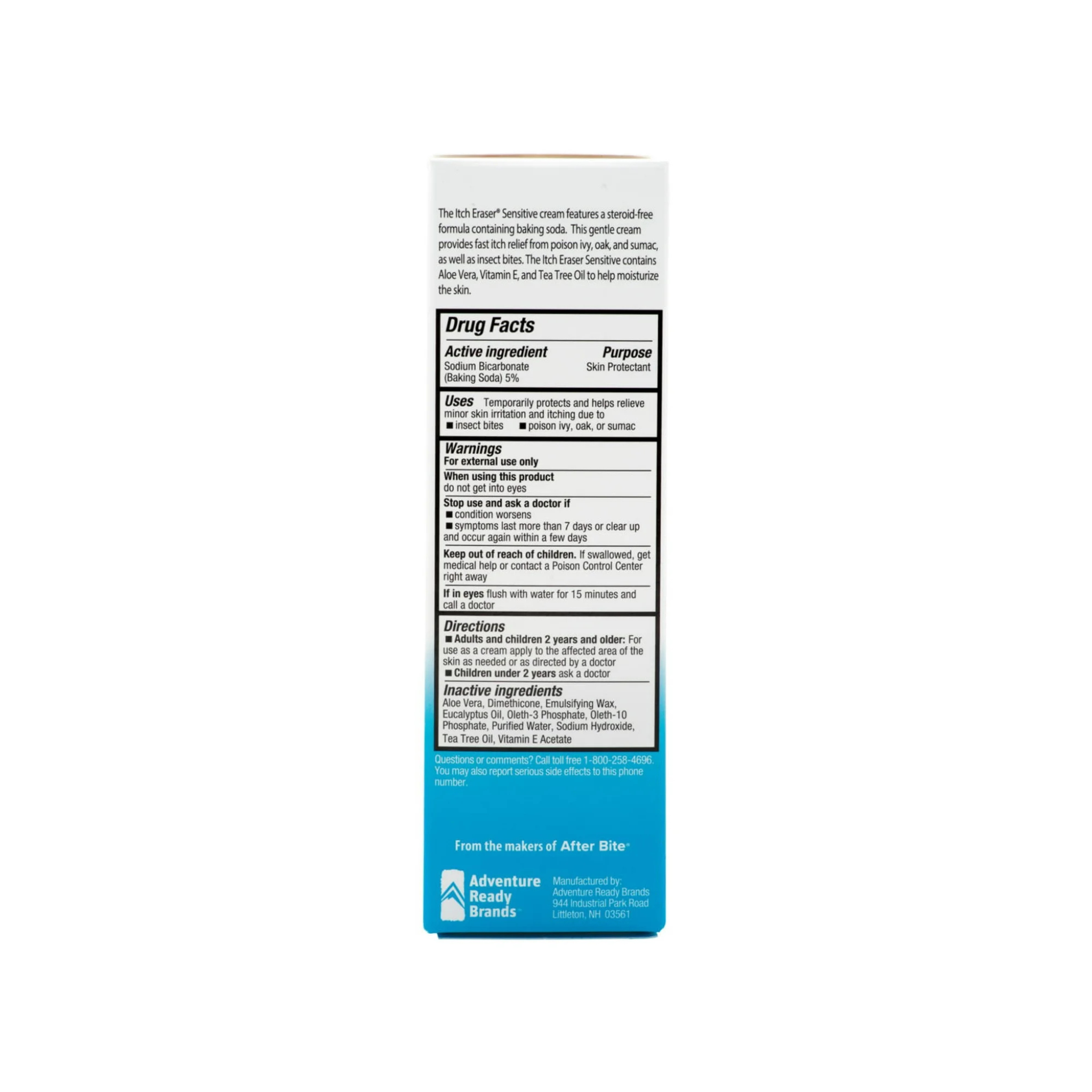 The Itch Eraser, Sensitive Cream, Steroid-Free Anti-Itch Cream for Skin Relief, 0.7 oz