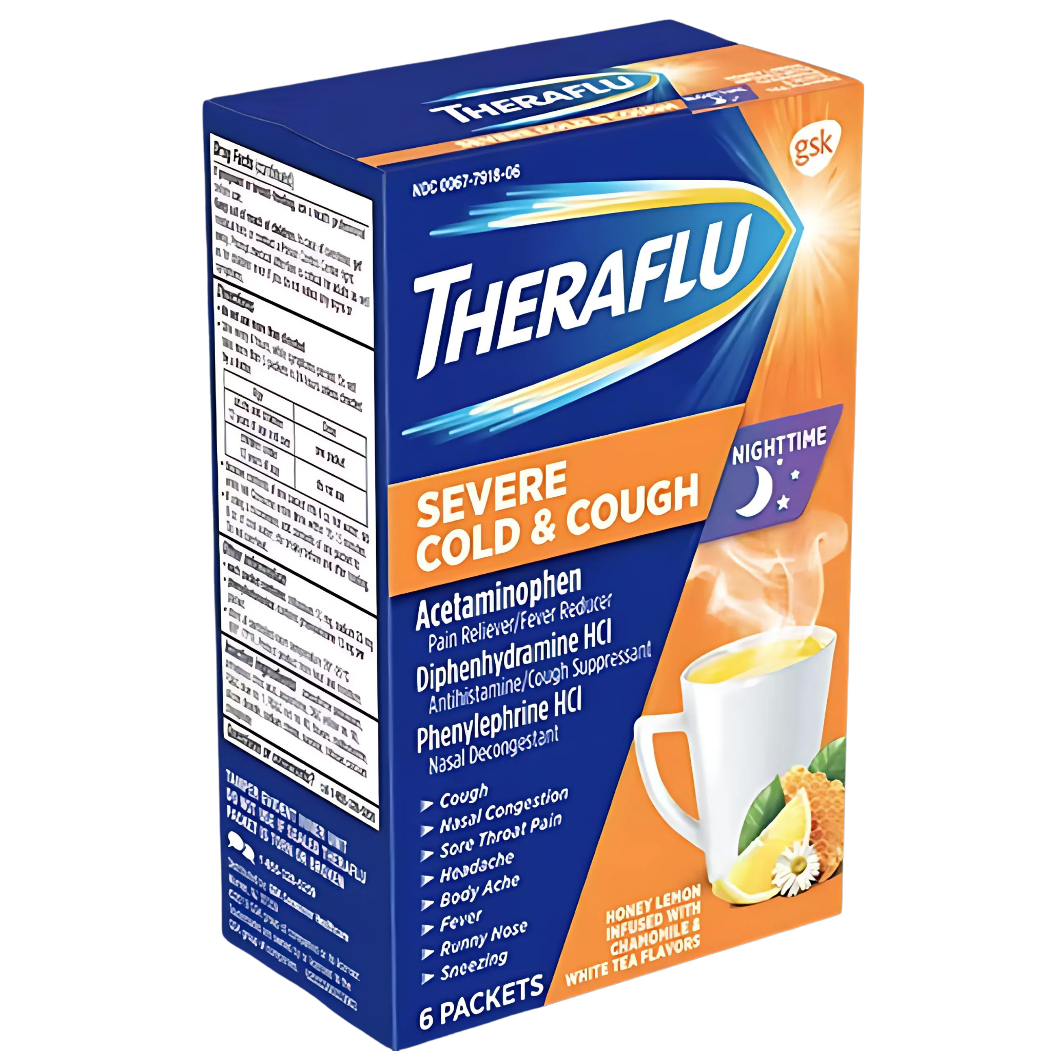 Theraflu Nighttime Severe Cold and Cough Medicine, 6 Ct. - Pharmaful