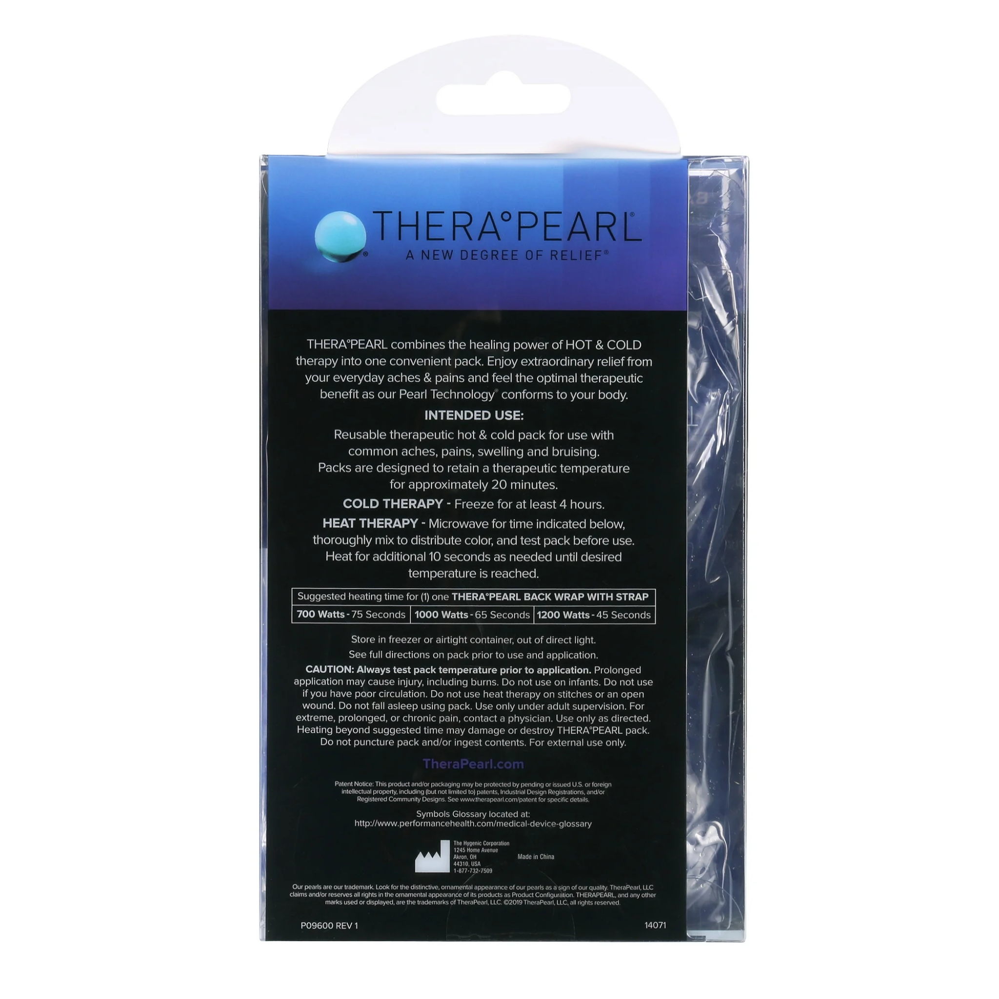 TheraPearl, Back Wrap with Strap, Color-Changing Hot & Cold Reusable Therapy Pack