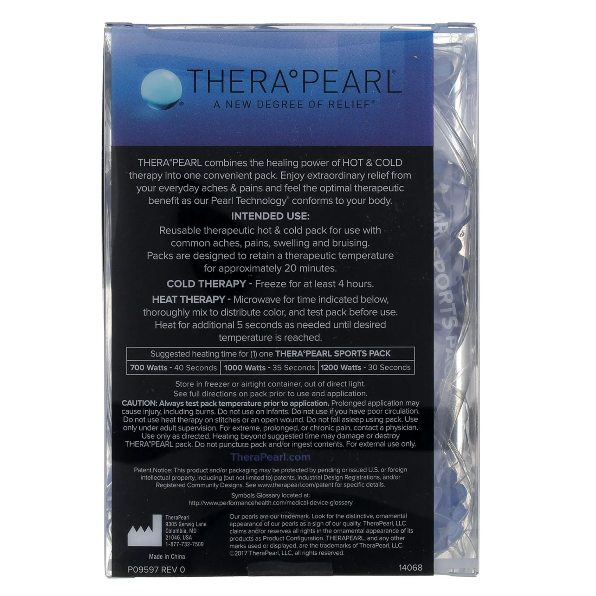 TheraPearl, Sports Pack, Color-Changing Hot & Cold Reusable Therapy, 1 Count