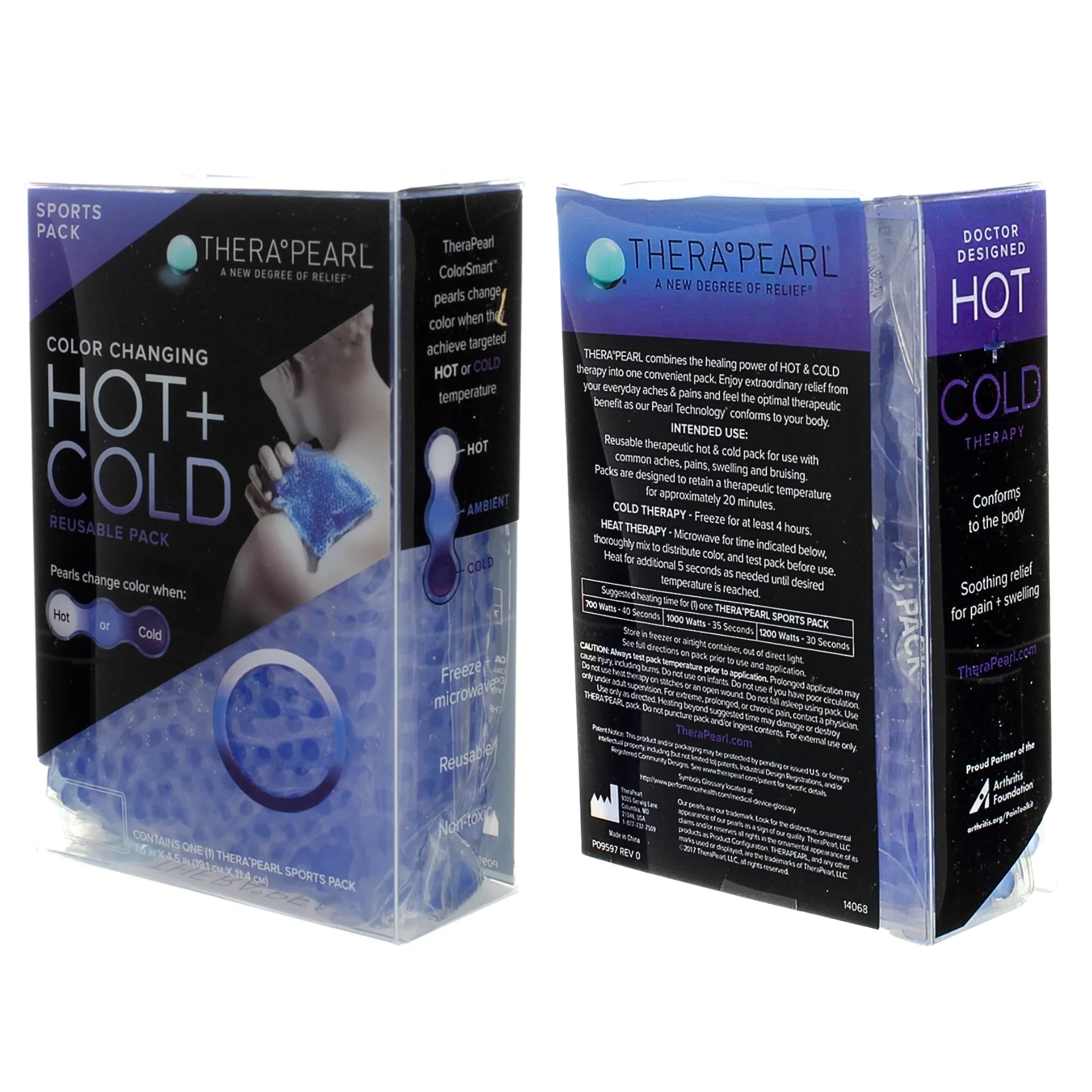 TheraPearl, Sports Pack, Color-Changing Hot & Cold Reusable Therapy, 1 Count