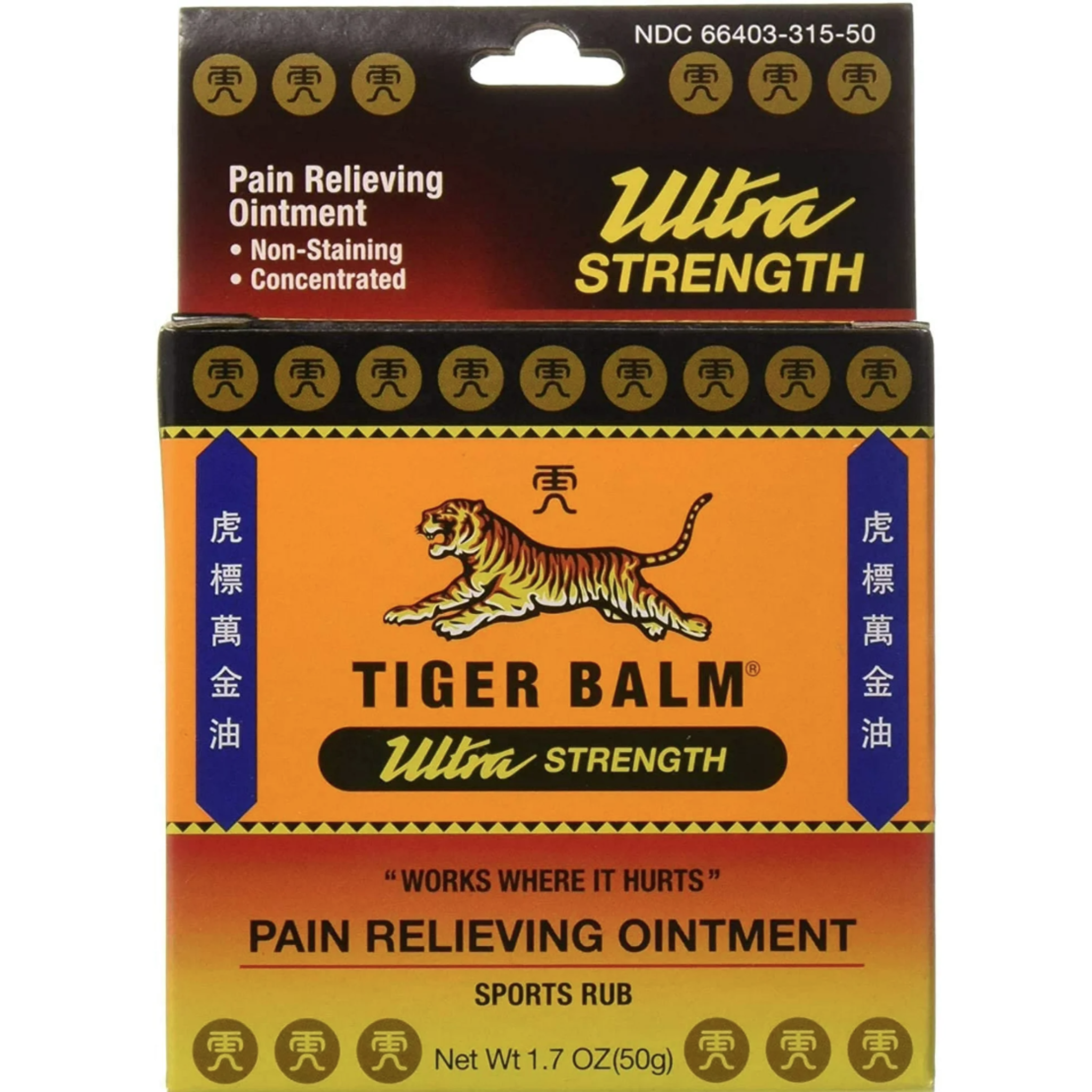 Tiger Balm Pain Relieving Ointment, Sports Ultra, 50g – Professional Size – Sports Rub Ultra Strength – Knee