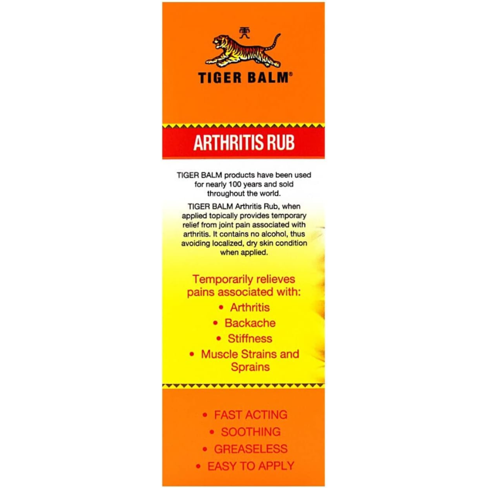 Tiger Balm, Arthritis Rub, Effective Sore Muscle and Joint Relief for Rheumatoid Arthritis and Carpal Tunnel, 4 oz
