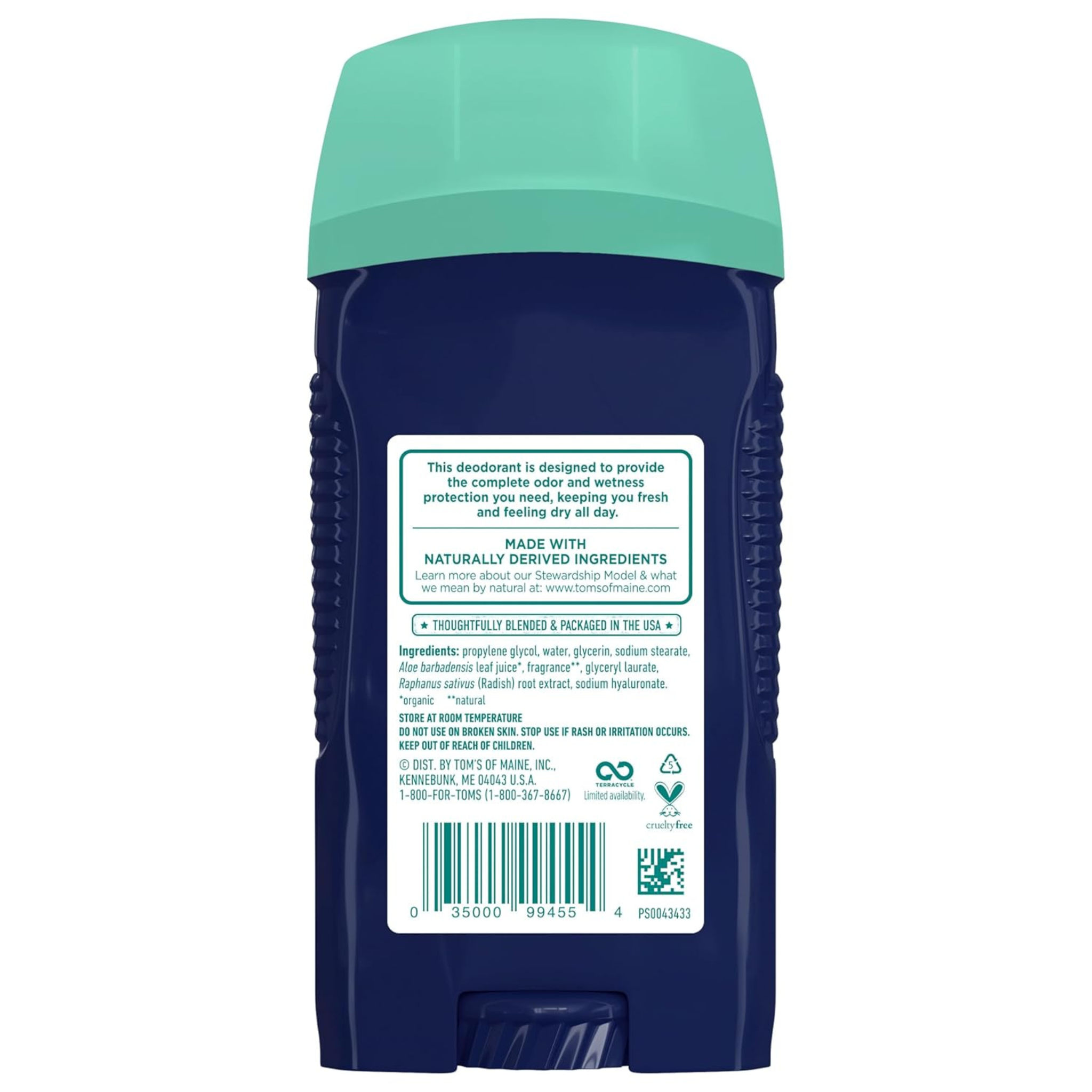 Tom's of Maine Complete Protection Aluminum-Free Natural Deodorant for Men, Cedar & Vetiver, 2.6 OZ - Pharmaful