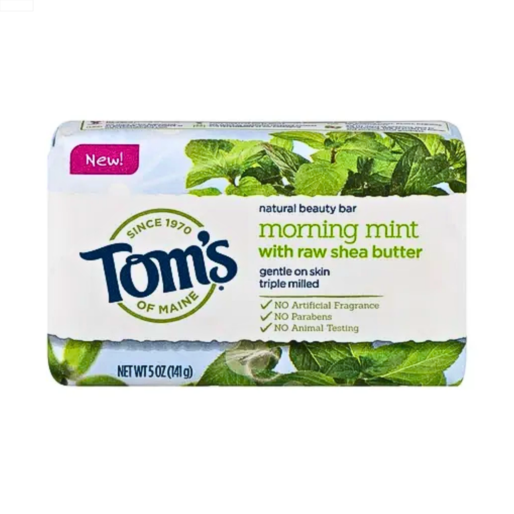 Tom's of Maine, Natural Beauty Bar Soap, Mint & Raw Shea Butter, Refreshing & Moisturizing, 5 oz - Pharmaful