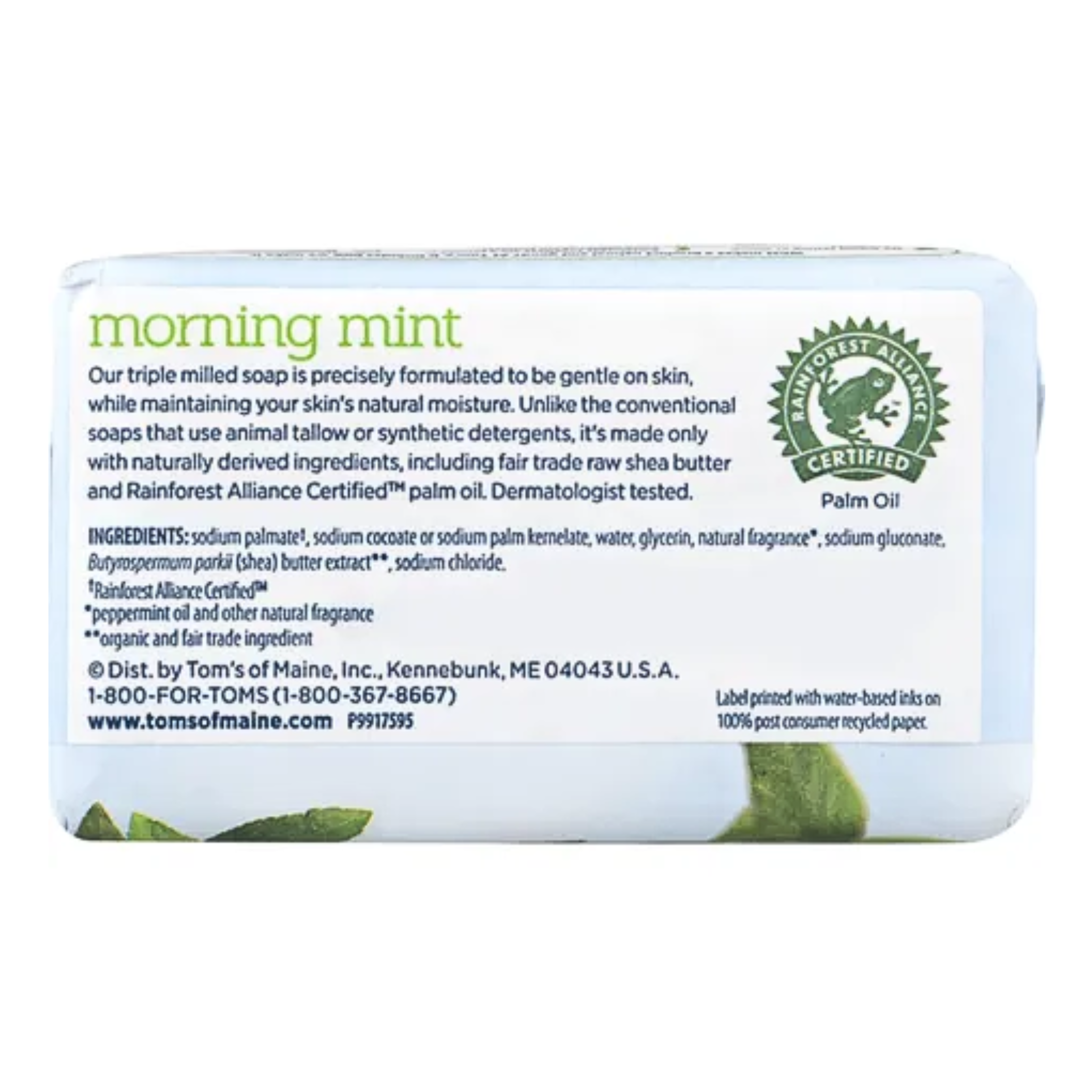 Tom's of Maine, Natural Beauty Bar Soap, Mint & Raw Shea Butter, Refreshing & Moisturizing, 5 oz - Pharmaful