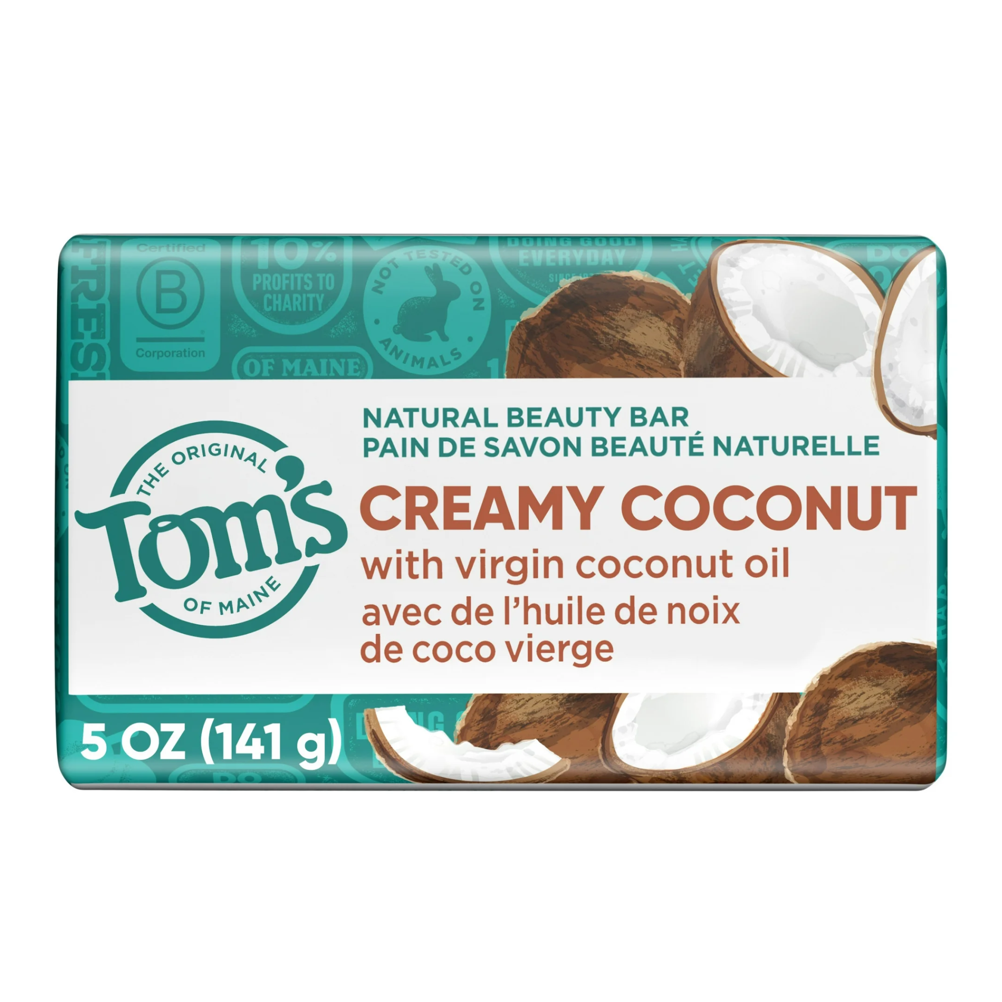 Tom's of Maine, Natural Beauty Bar Soap, Creamy Coconut, Gentle Cleansing for All Skin Types, 5 oz Bar - Pharmaful