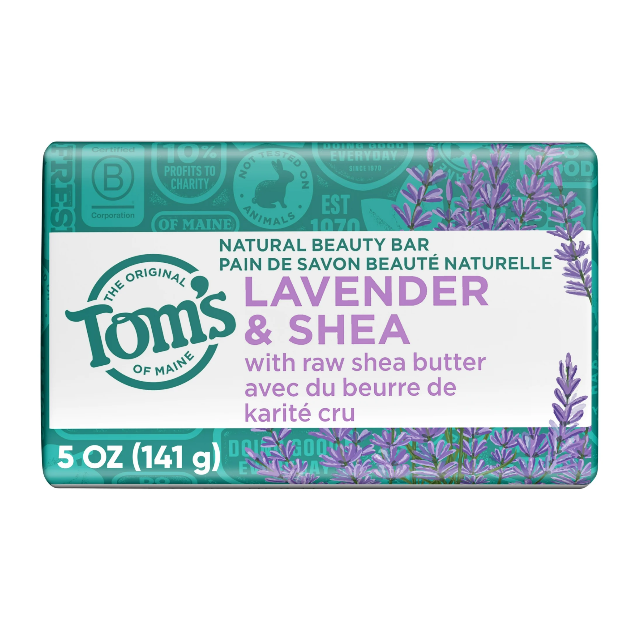 Tom's of Maine, Natural Beauty Bar Soap, Lavender & Shea, Soothing & Moisturizing, 5 oz Bar - Pharmaful