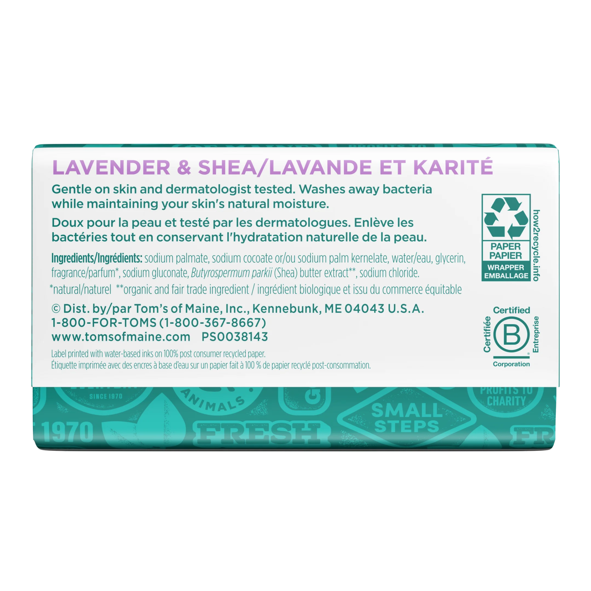 Tom's of Maine, Natural Beauty Bar Soap, Lavender & Shea, Soothing & Moisturizing, 5 oz Bar - Pharmaful