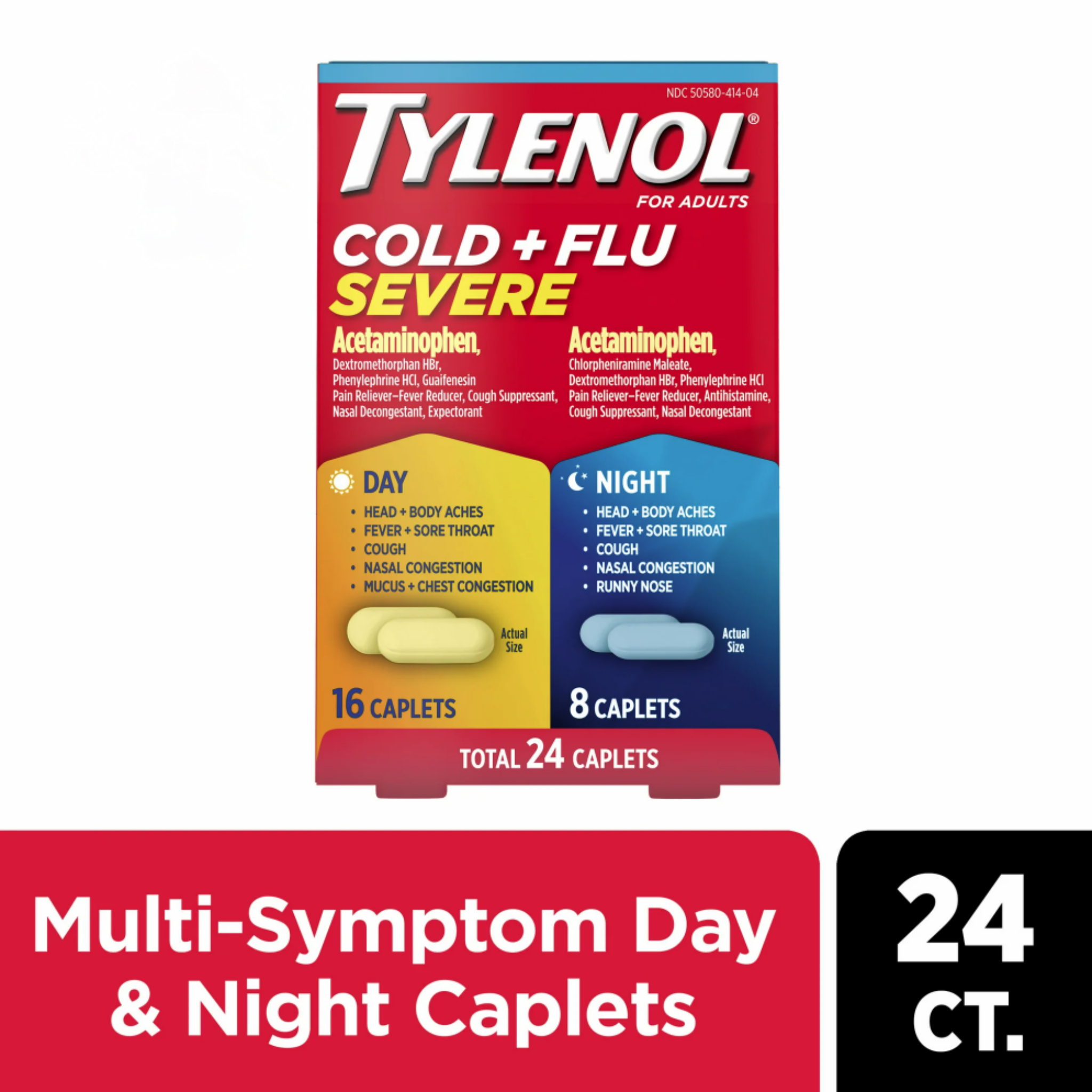 Tylenol Cold + Flu Severe Day & Night, 24 Ct.