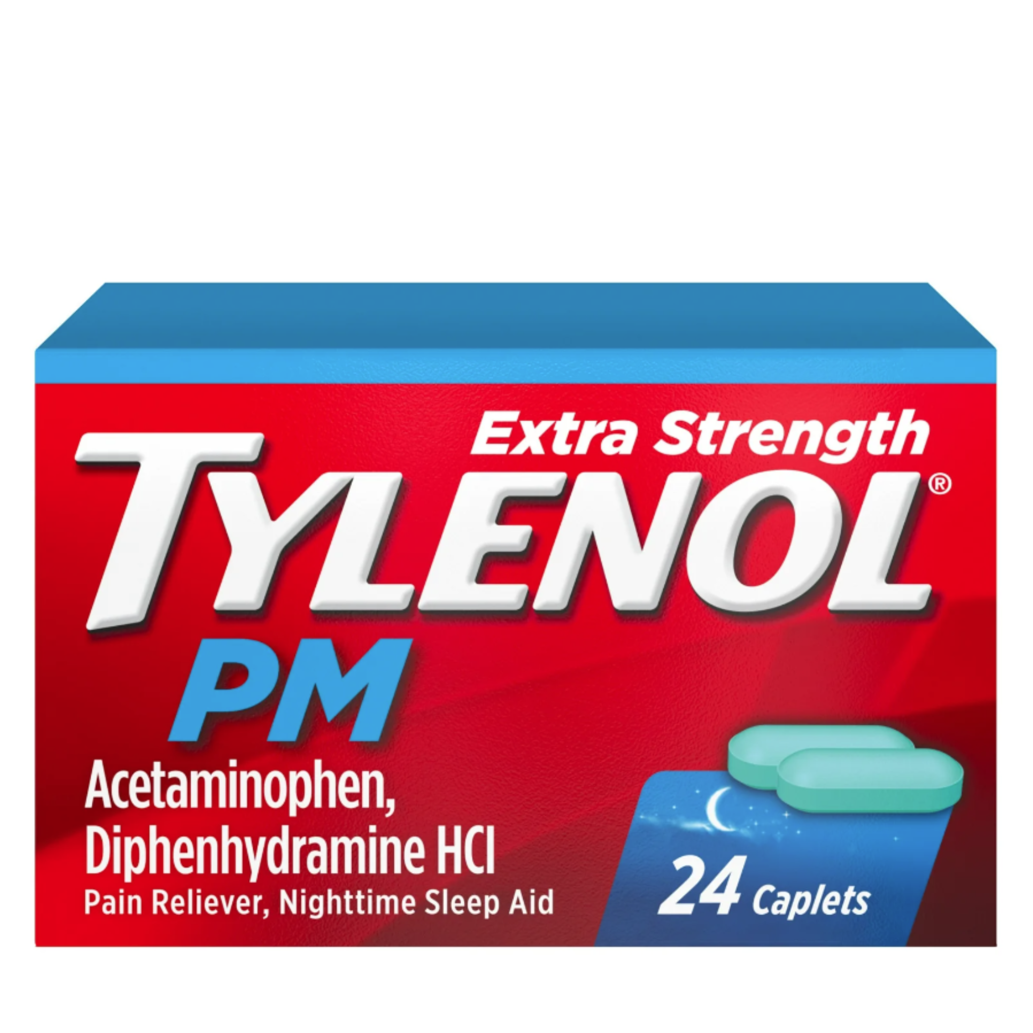 Tylenol PM Extra Strength Pain Reliever & Sleep Aid Caplets, 24 Ct