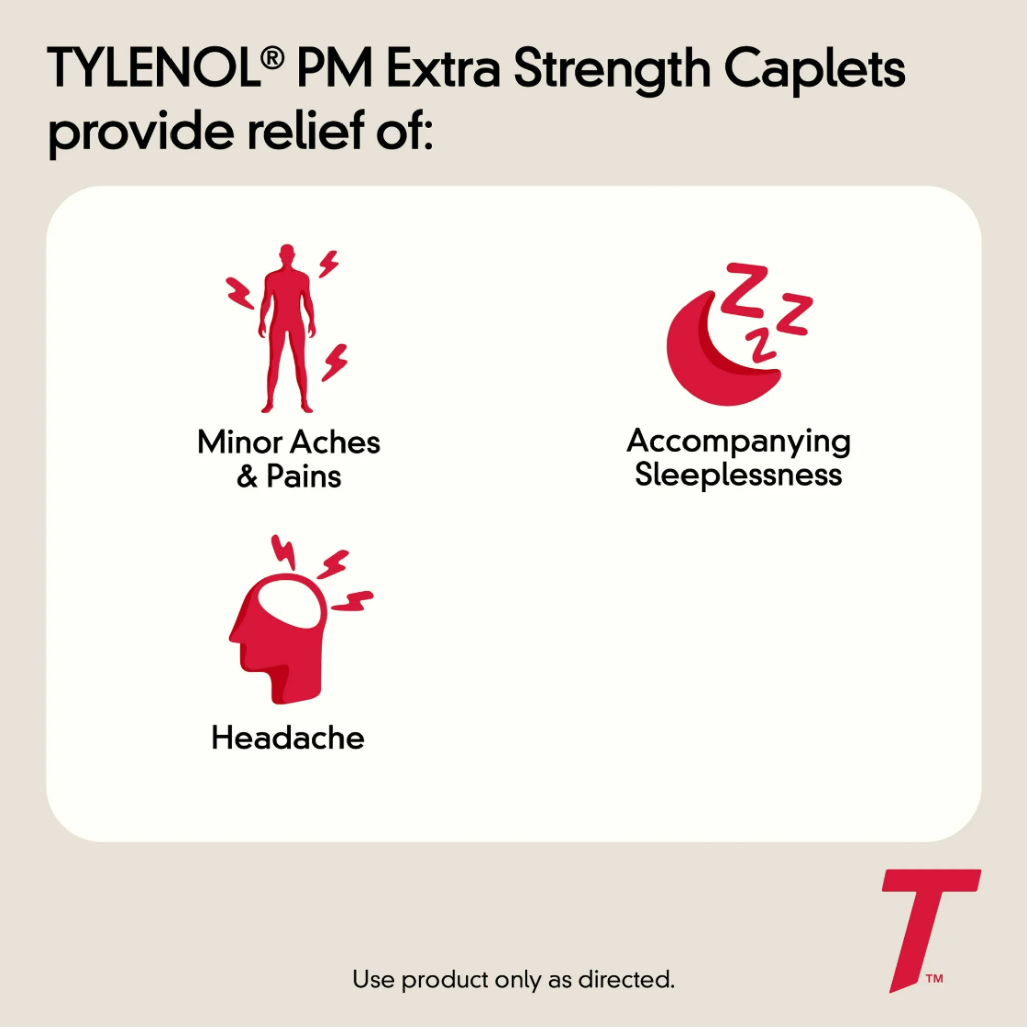 Tylenol PM Extra Strength Pain Reliever & Sleep Aid Caplets, 24 Ct