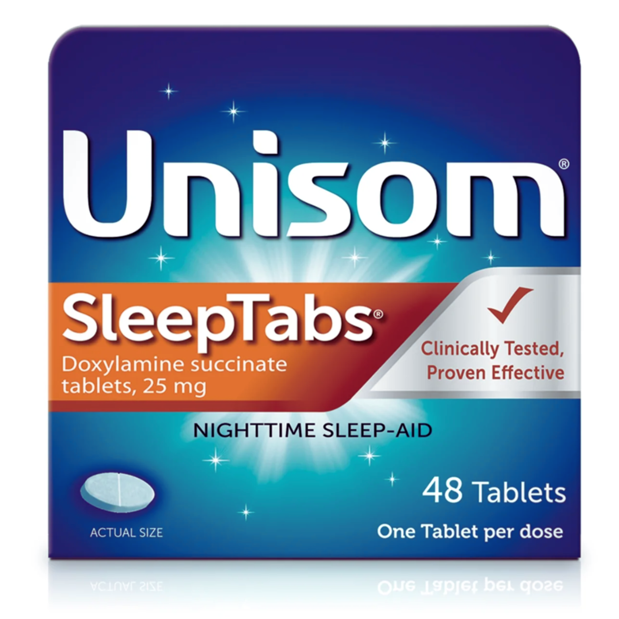 Unisom SleepTabs Tablets, Sleep-Aid, Doxylamine Succinate, 48 Ct