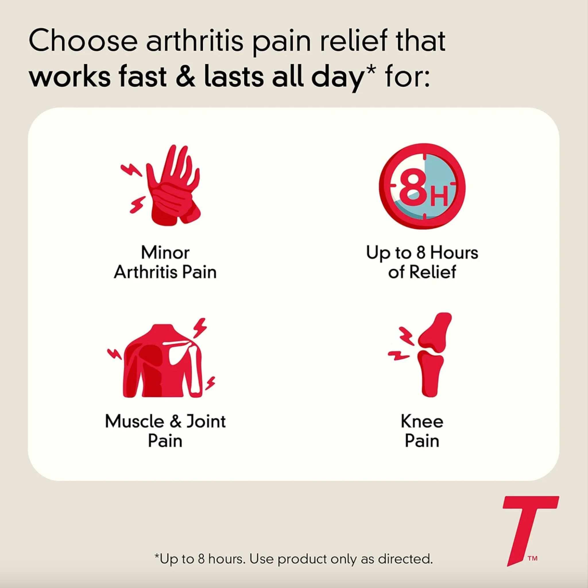 Tylenol 8 Hour Arthritis Pain Relief Extended-Release Tablets, 650 mg Acetaminophen, Joint Pain Reliever & Fever Reducer Medicine, Oral Pain Reliever for Arthritis & Joint Pain, 24 Count