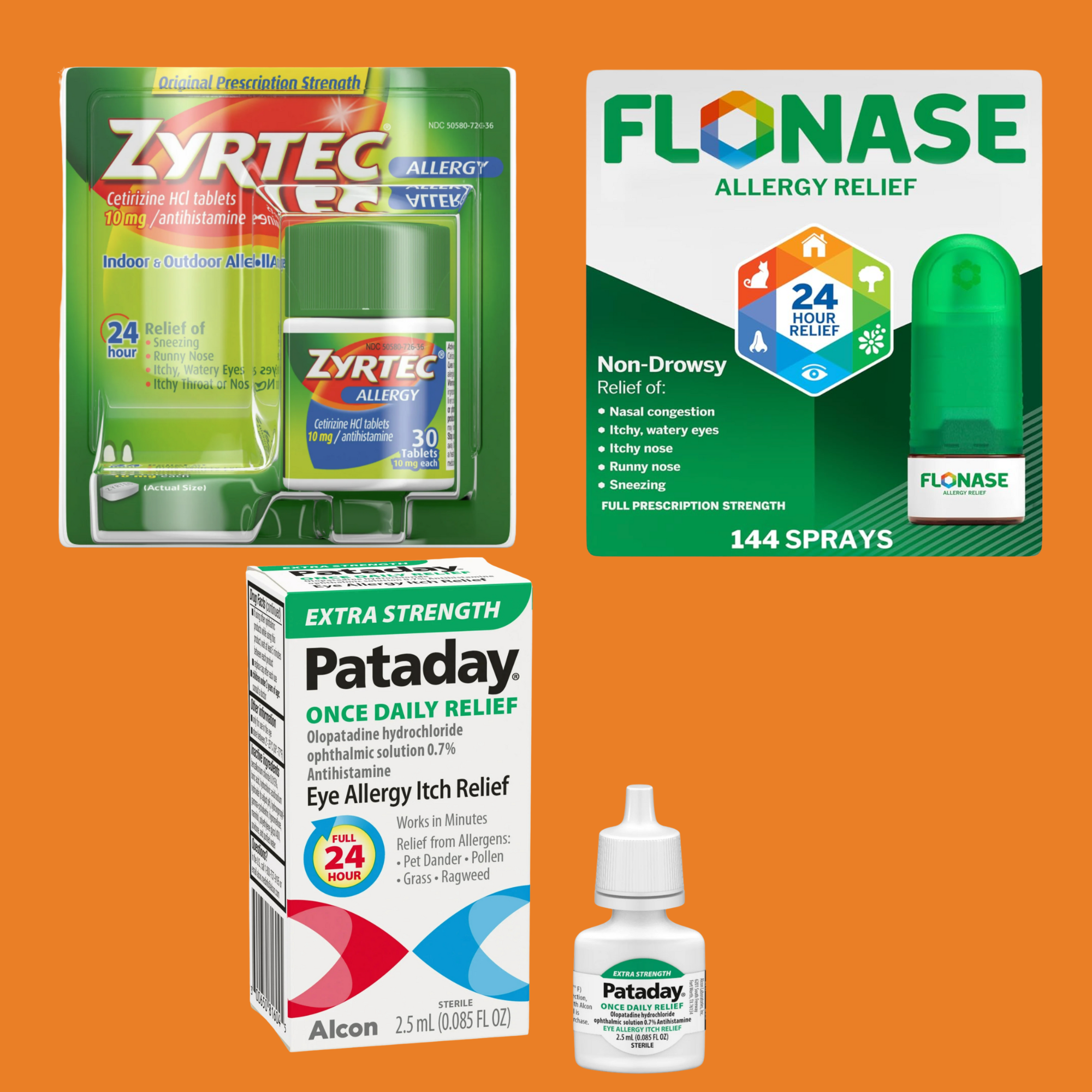 Allergy Relief Bundle, Seasonal sneezing, Congestion & Itchy eyes trio, Best Sellers included