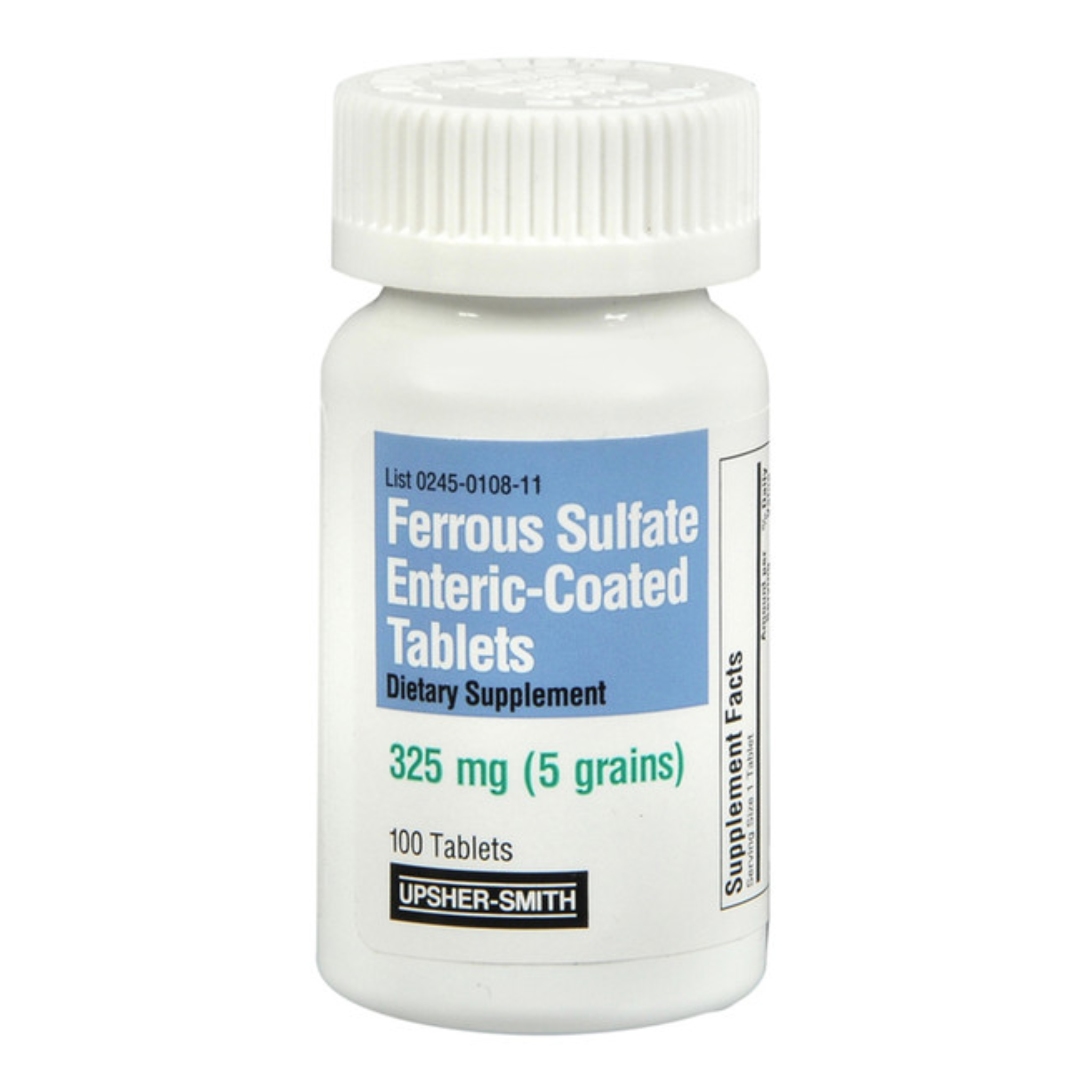 Upsher-Smith, Ferrous Sulfate 325 mg, High-Potency Iron Supplement for Red Blood Cell Support, 100 Tablets