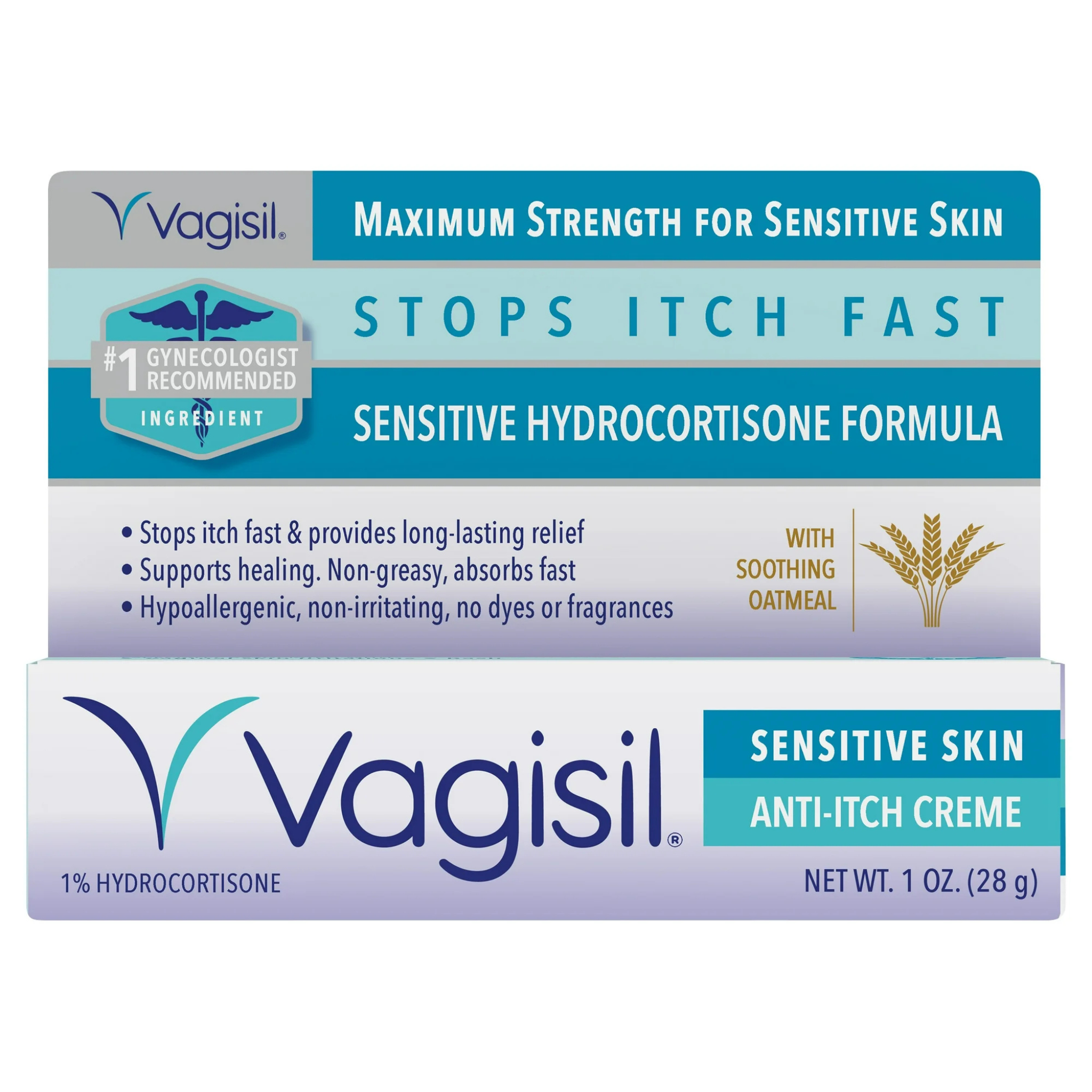 Vagisil Anti-Itch Vaginal Cream, Maximum Strength, Sensitive Skin, 1 oz.