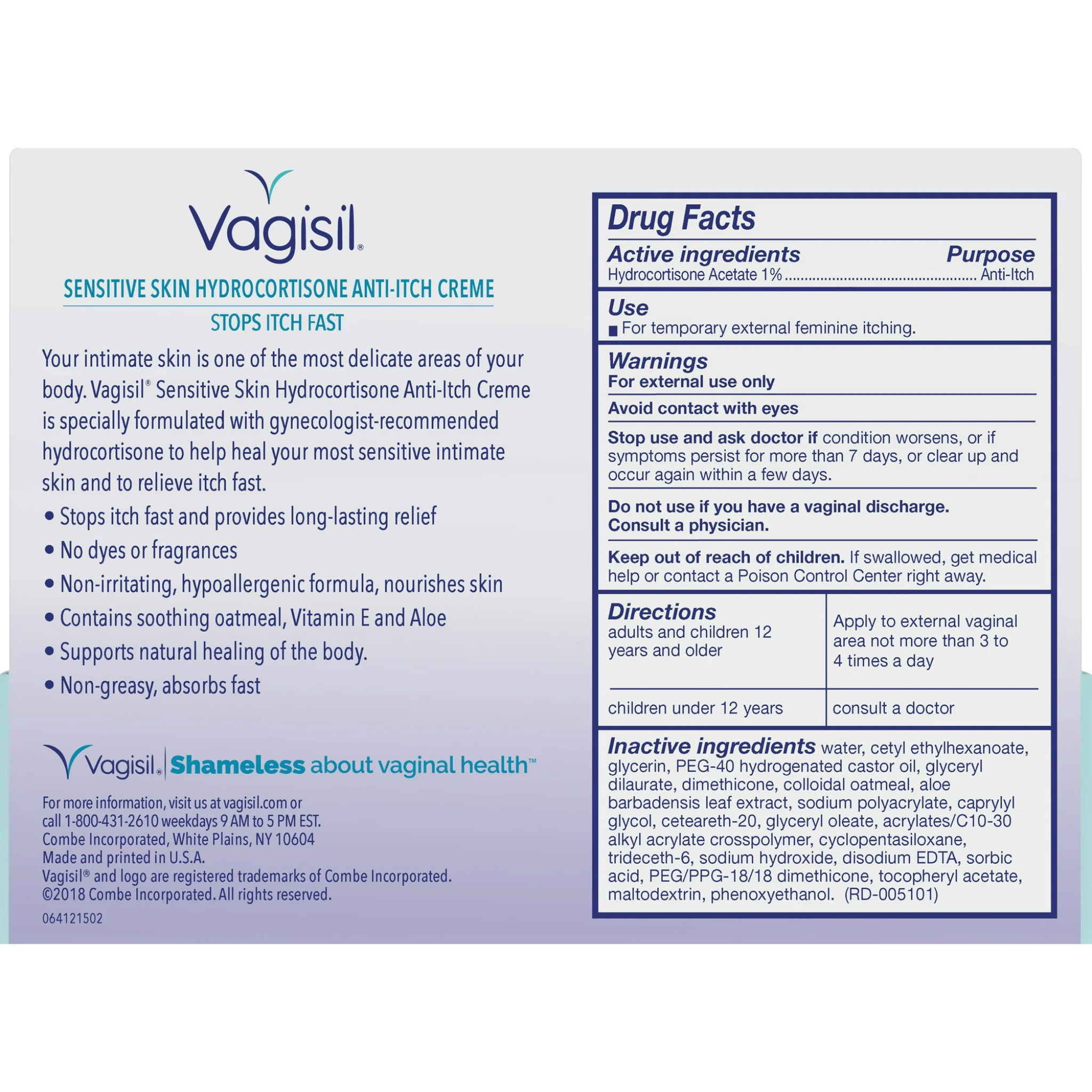 Vagisil Anti-Itch Vaginal Cream, Maximum Strength, Sensitive Skin, 1 oz.
