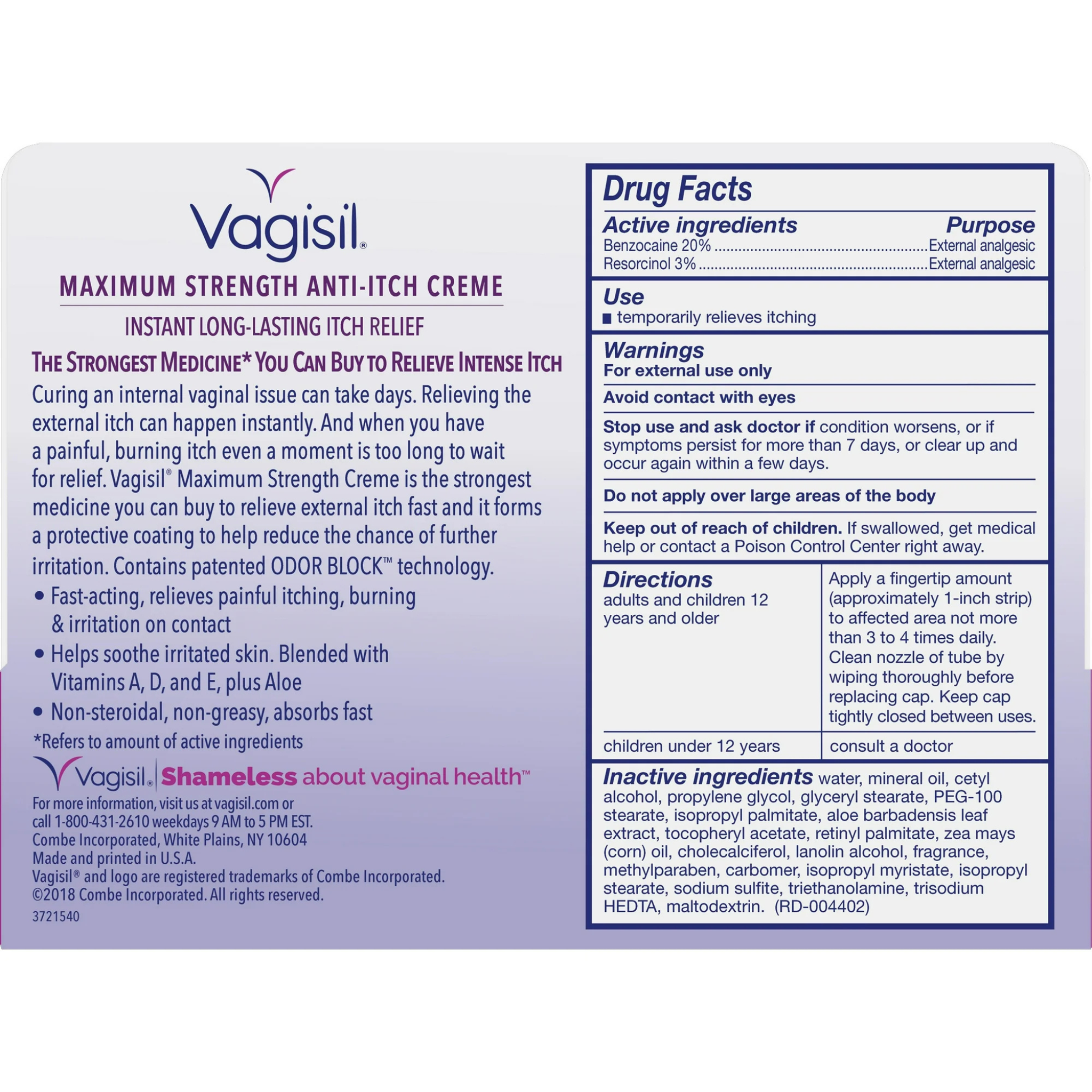 Vagisil Maximum Strength Anti-Itch Cream, 1 oz