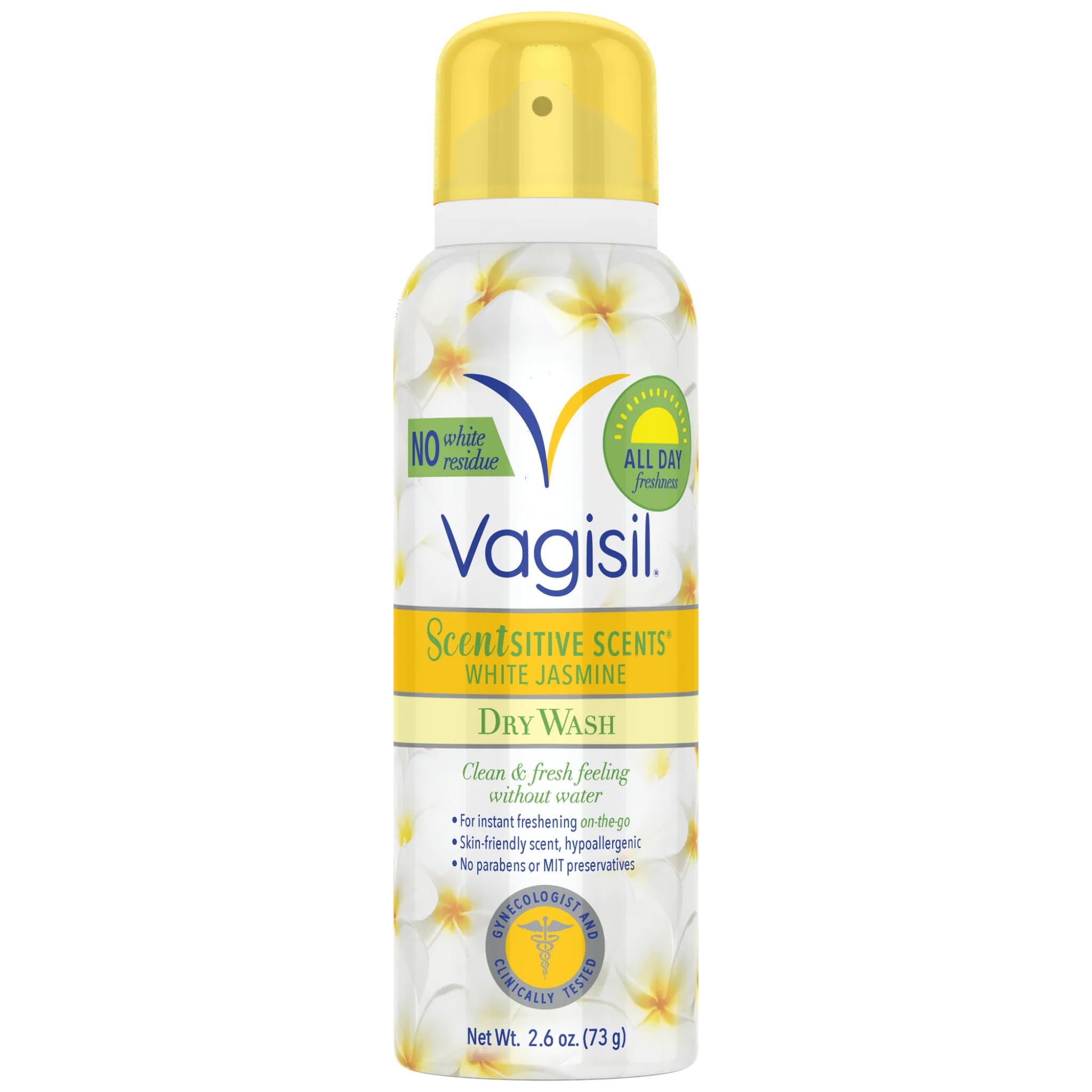 Vagisil Sensitive Scents Dry Wash Spray, White Jasmine, 2.6 oz