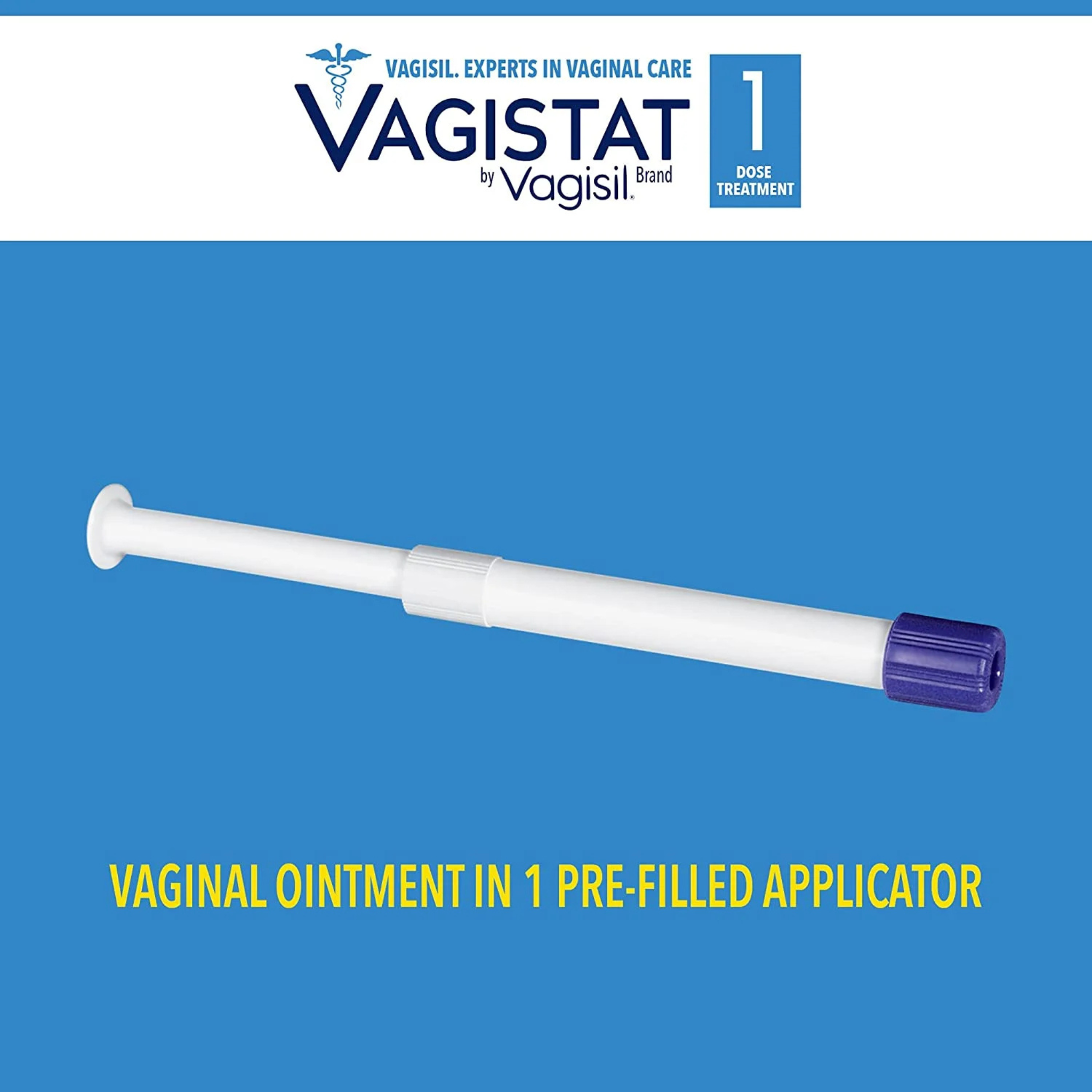 Vagistat 1 Day Single-Dose Yeast Infection Treatment for Women, Antifungal Ointment Helps Relieve External Itching and Irritation, 1 Pre-Filled No Touch Vaginal Applicator, by Vagisil
