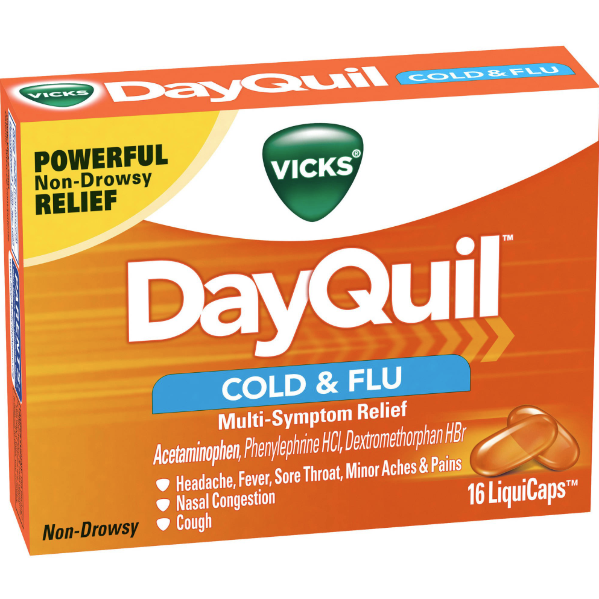 Vicks DayQuil Cold & Flu Multi-Symptom Relief LiquiCaps 16 ct - Pharmaful