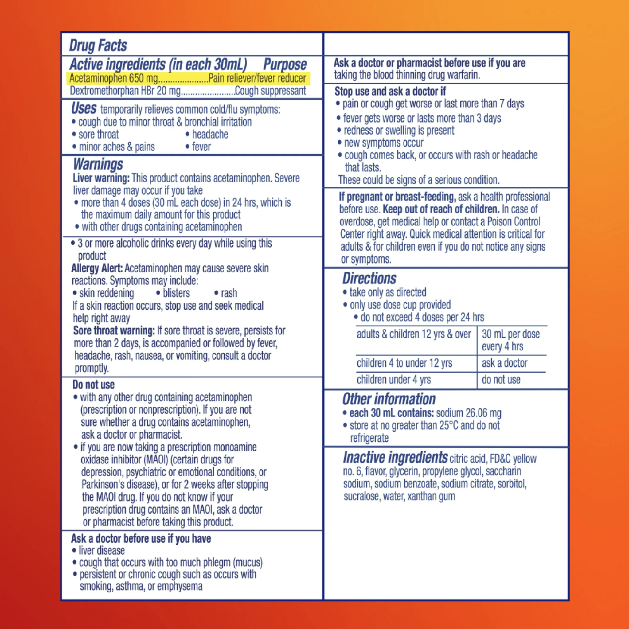 Vicks DayQuil High Blood Pressure Cold & Flu Relief Liquid Medicine, Over-the-Counter Medicine, 8 Oz - Pharmaful