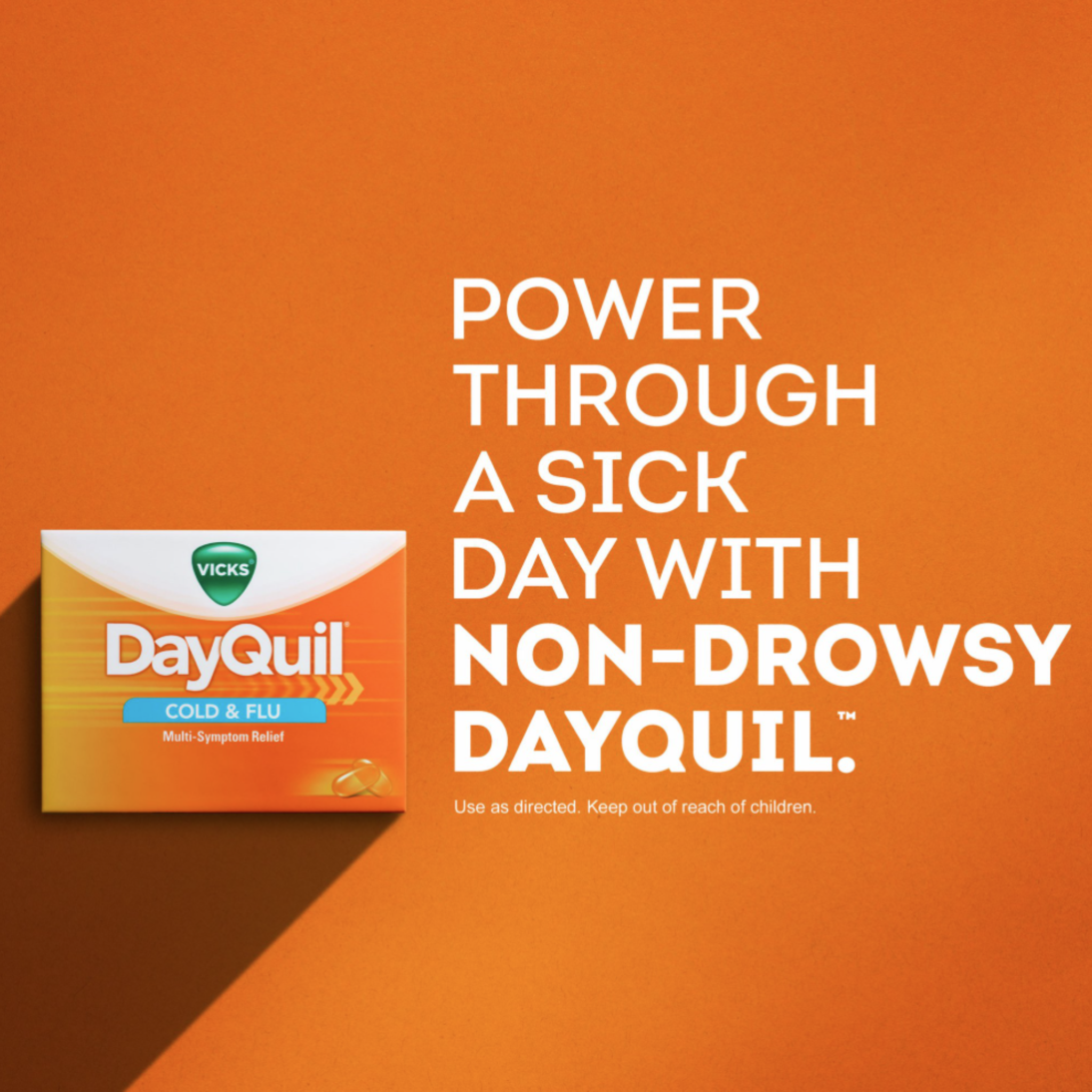 Vicks DayQuil Non-Drowsy Multi-Symptom Relief Cold & Flu LiquiCaps 8 ct Box - Pharmaful
