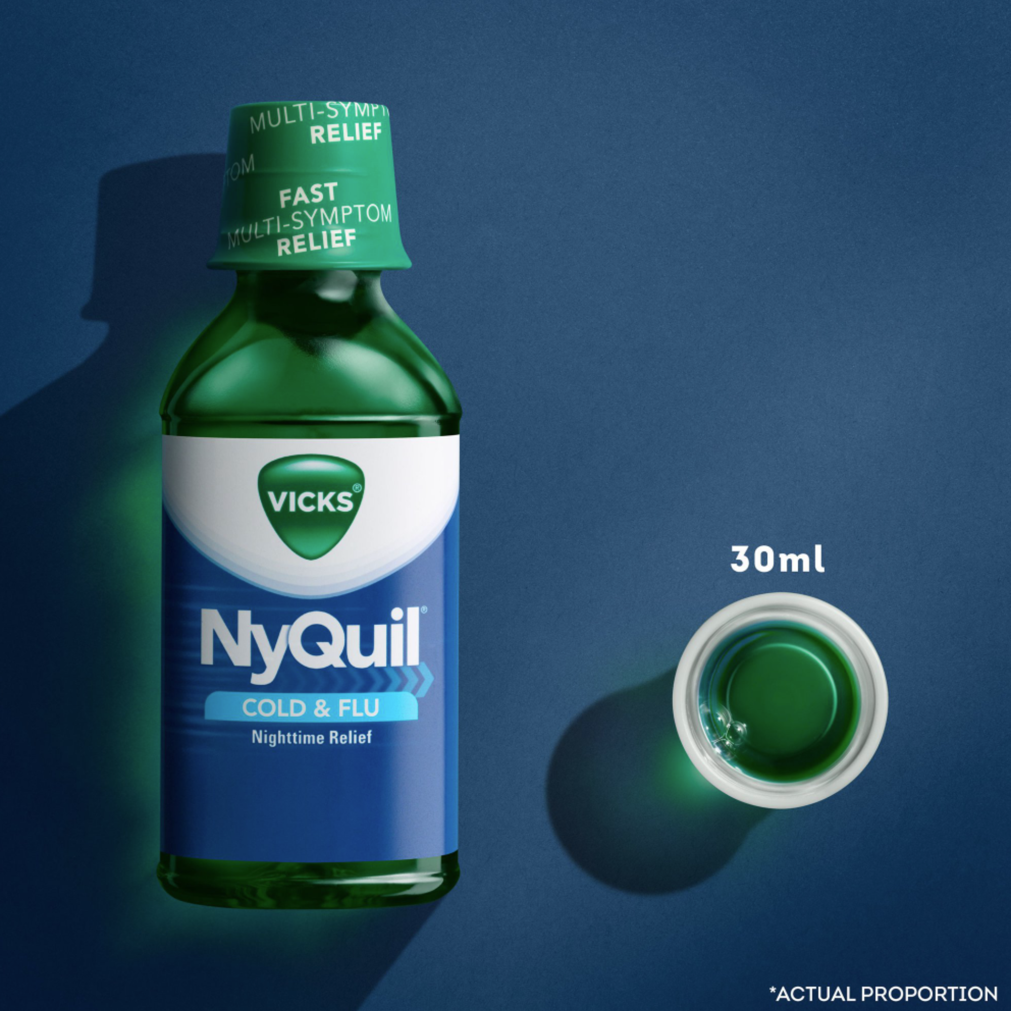 Vicks Nyquil Cold & Flu Nighttime Relief Liquid, Original Flavor 8 Oz
