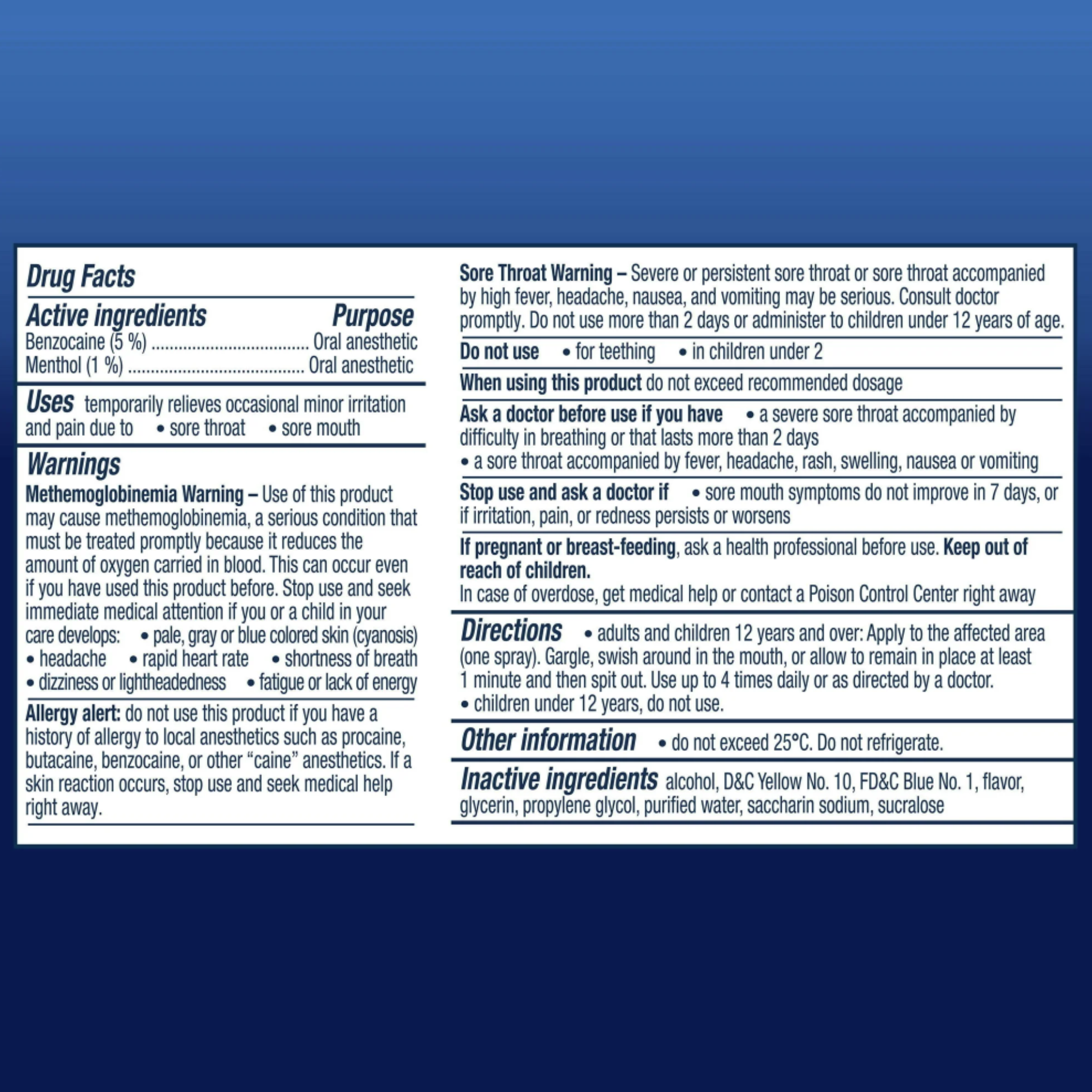 Vicks VapoCool Sore Throat Spray, Benzocaine & Menthol, Over-the-Counter Medicine, Winterfrost, 6 Oz - Pharmaful