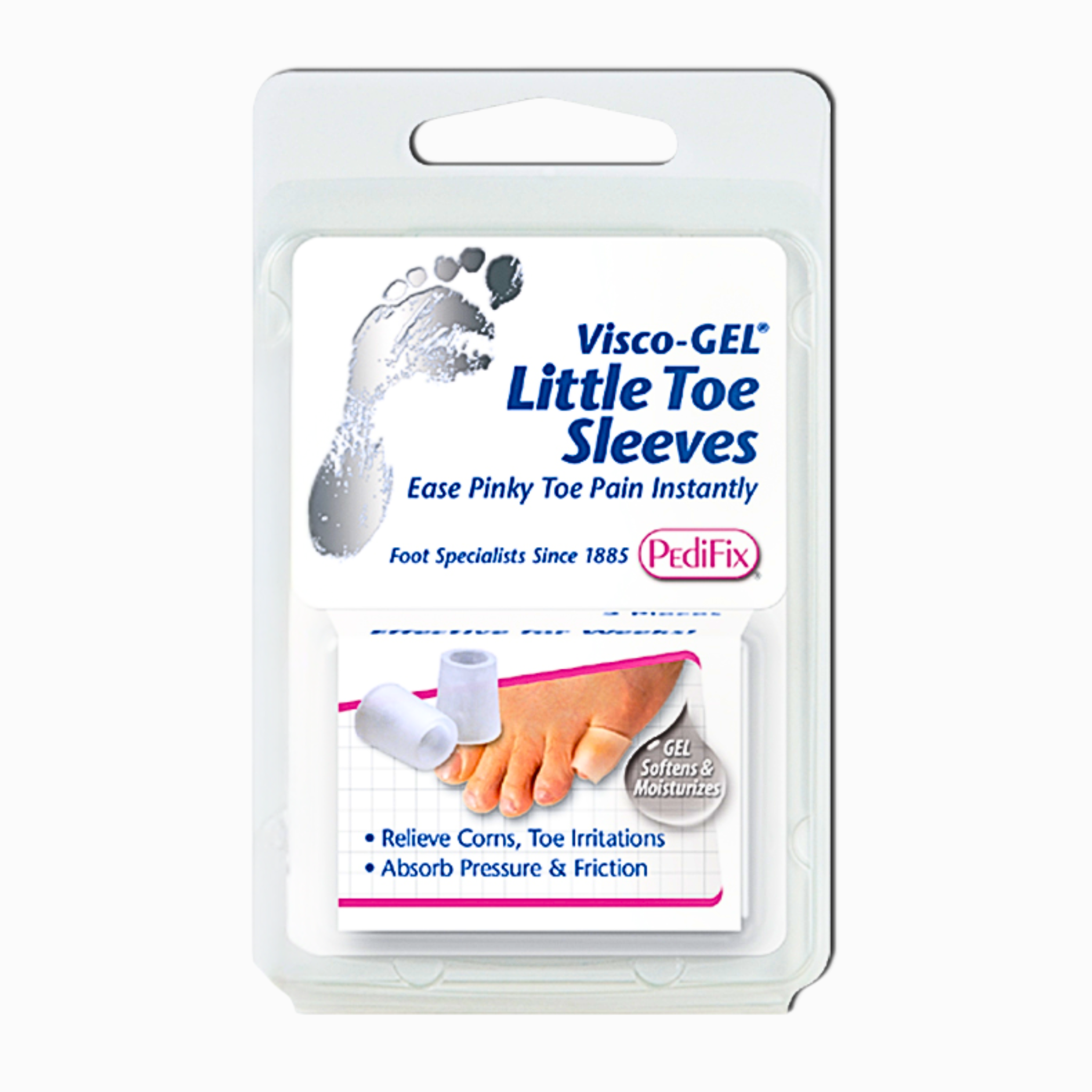 PediFix, Visco-GEL Little Toe Sleeve, Cushioned Protection for Comfort and Relief, 2 Per Pack