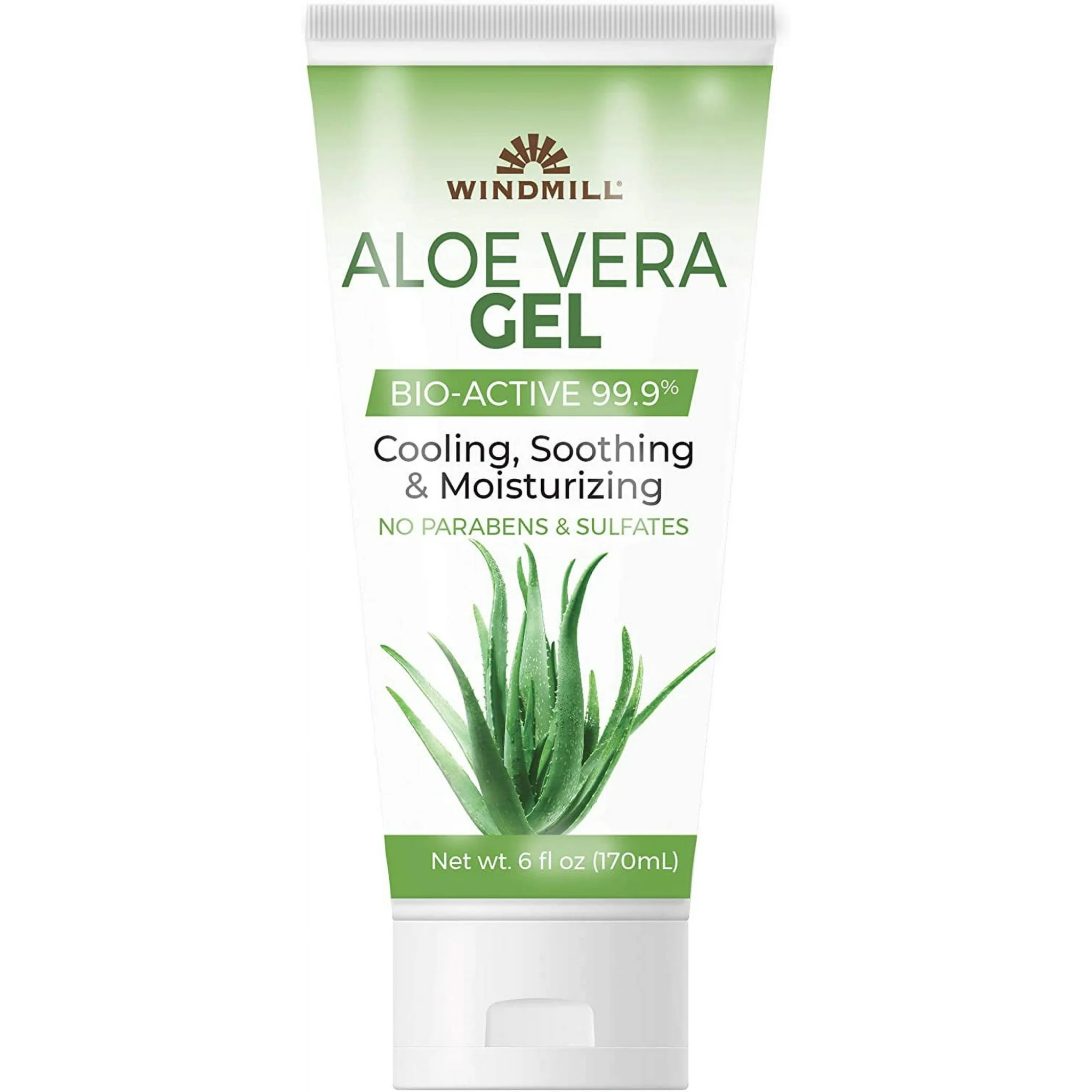 Windmill, Aloe Vera Moisturizing Gel, Bio-Active 99.9% Pure & Soothing Hydration, 6 Oz - Pharmaful