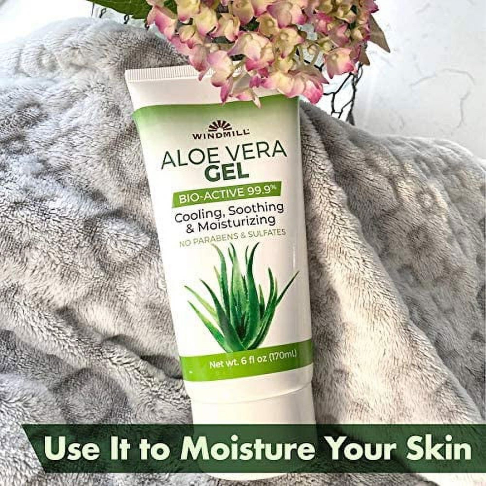 Windmill, Aloe Vera Moisturizing Gel, Bio-Active 99.9% Pure & Soothing Hydration, 6 Oz - Pharmaful