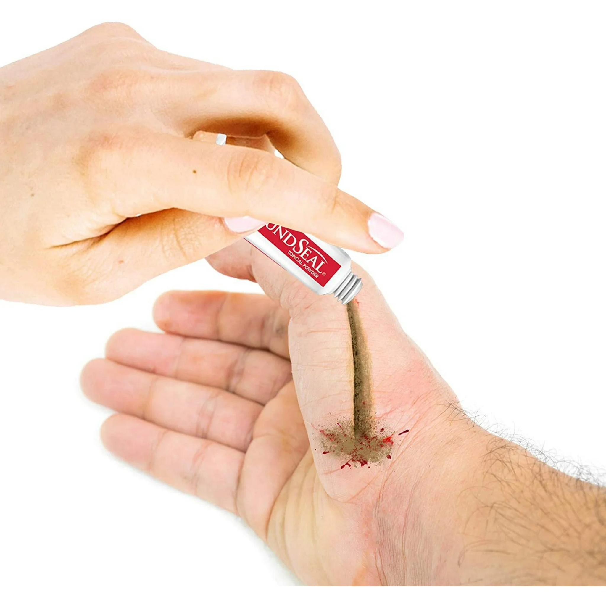 Wound Seal, Safe & Effective Bleeding Control Powder, Convenient Tube Applicator for First Aid, 4 Ct