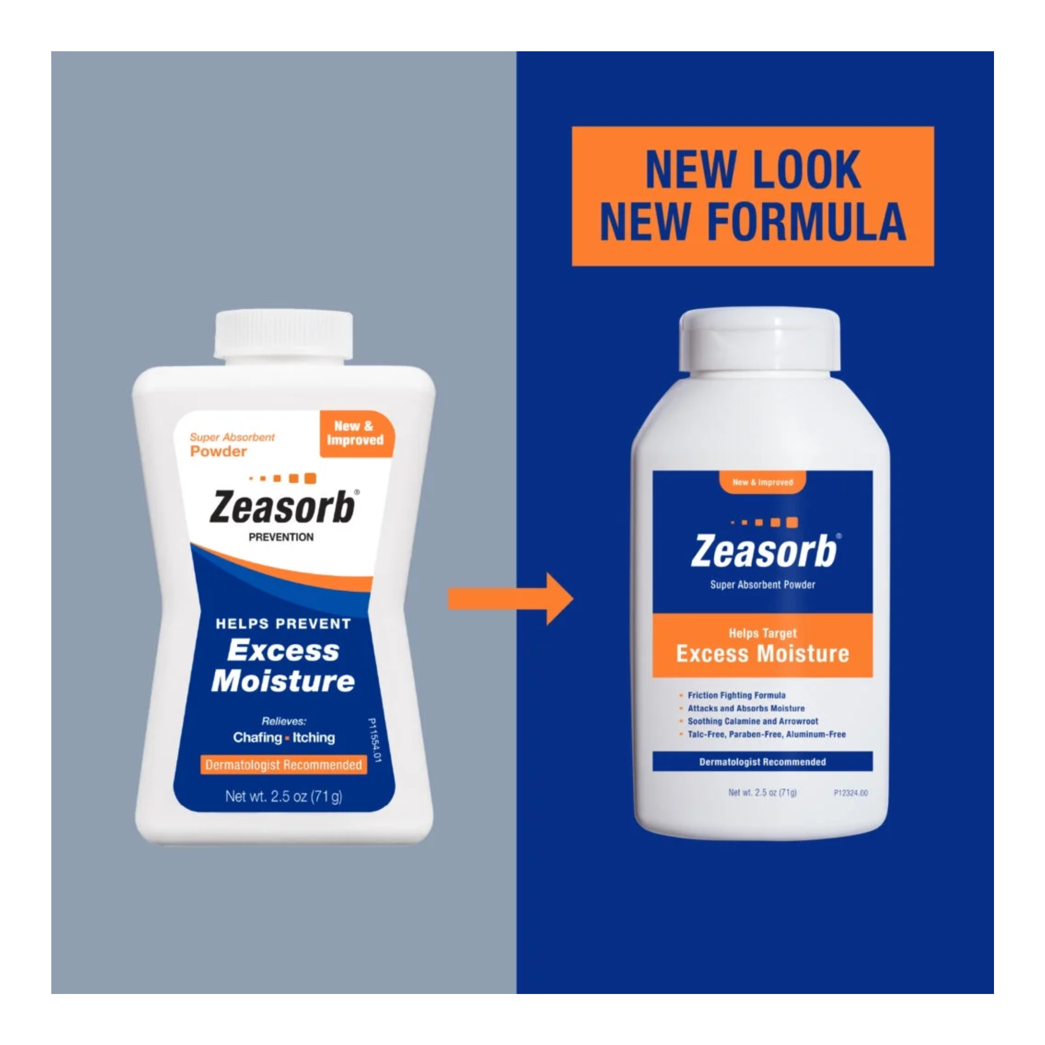 Zeasorb, Prevention Foot and Body Powder, Absorbs Excess Sweat and Moisture, 2.5 oz