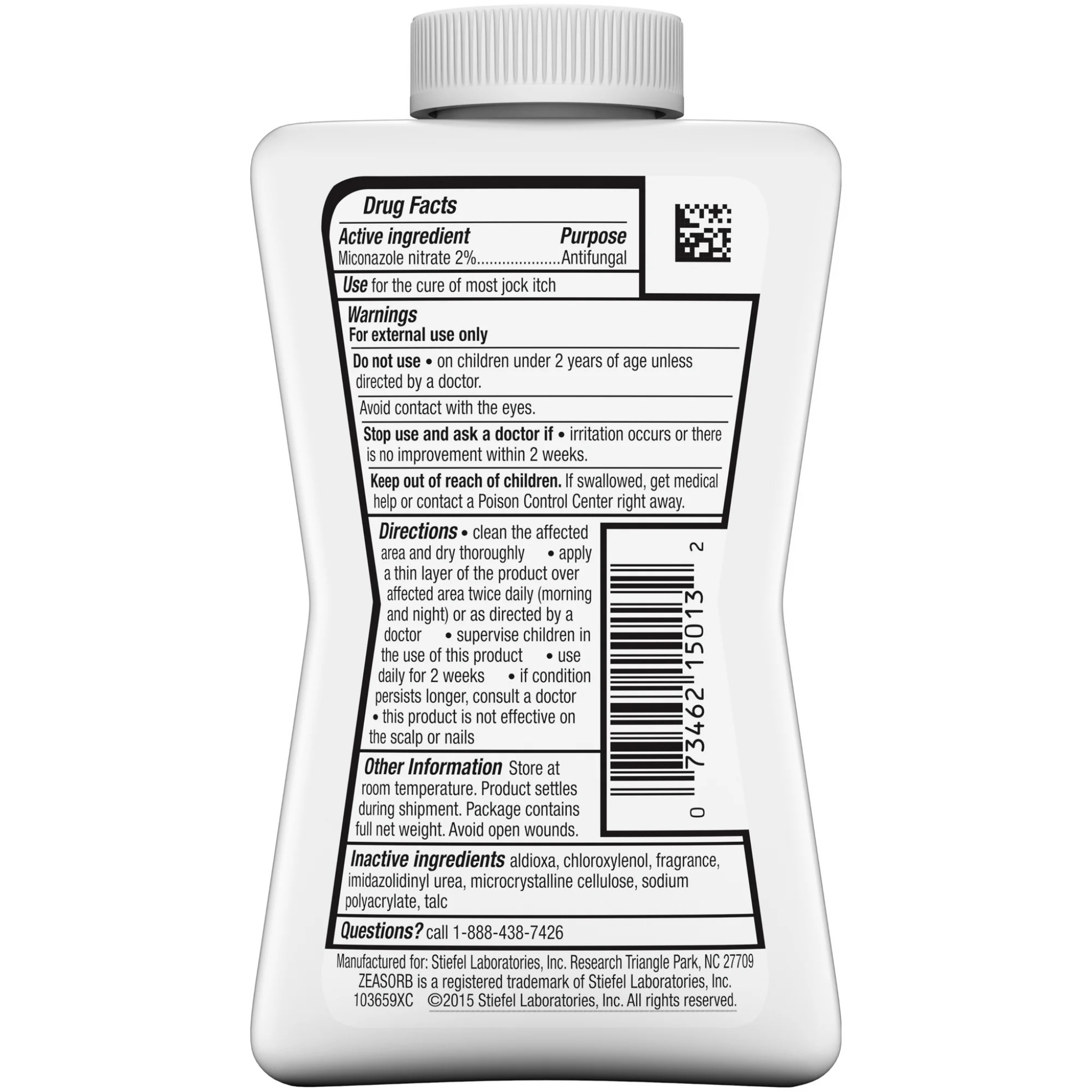 Zeasorb, Antifungal Treatment Powder, Super Absorbent Formula for Jock Itch, 2.5 Oz Bottle