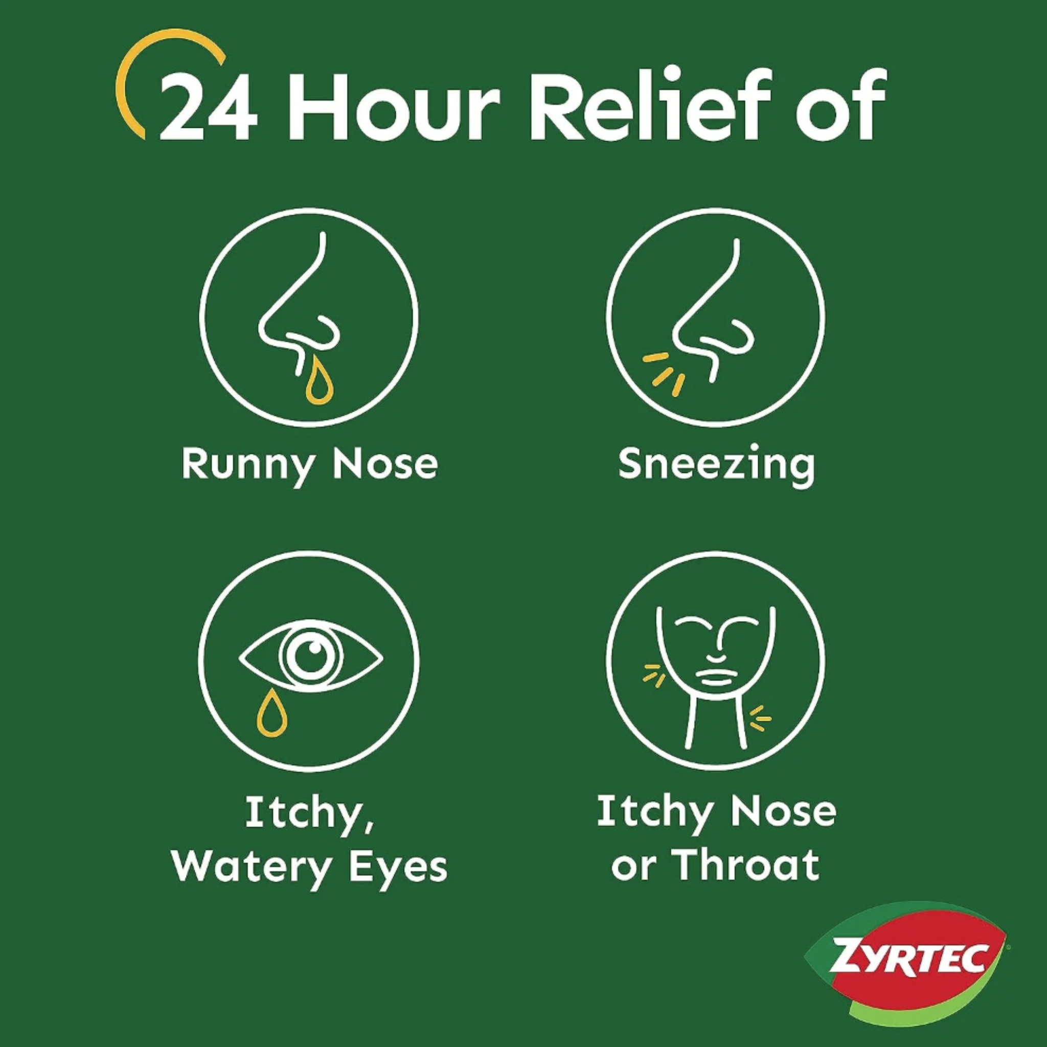 Zyrtec 24 Hour Allergy Relief Tablets, 10 mg Cetirizine HCl Antihistamine Allergy Medicine, 14 ct - Pharmaful