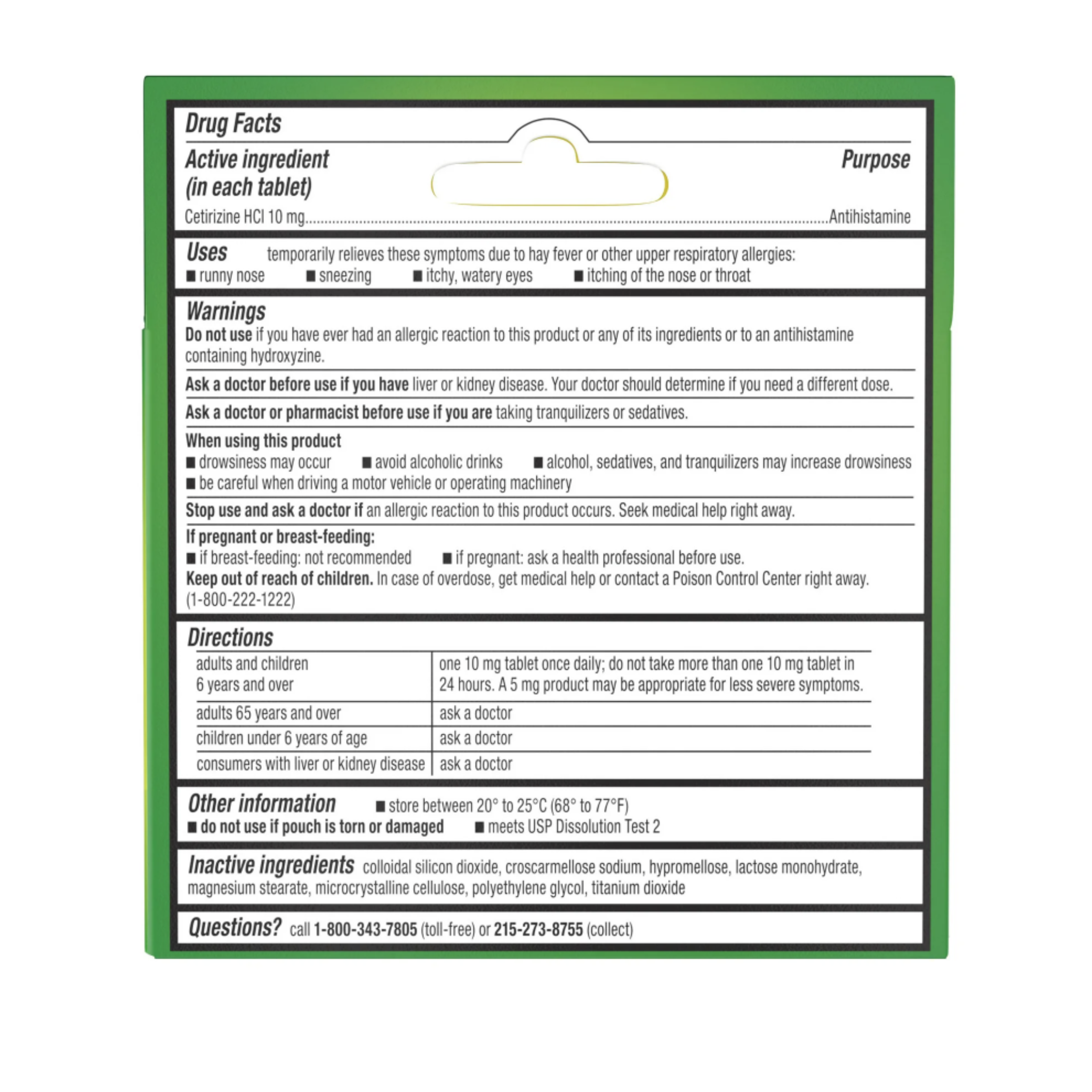 Zyrtec 24 Hour Allergy Relief Tablets, Cetirizine HCl, 5 Ct - Pharmaful