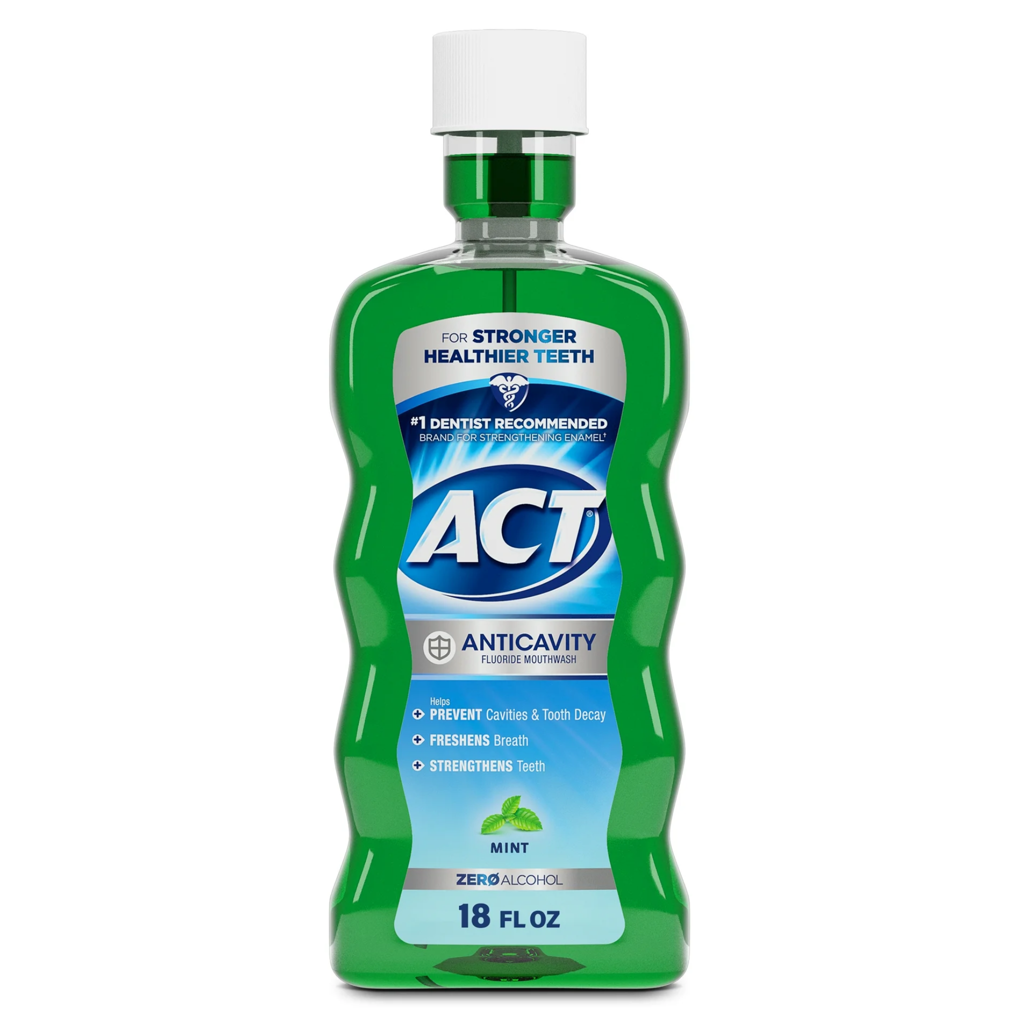 ACT, Anticavity Fluoride Mouthwash, Triple Action, Mint Flavor, Strengthens Enamel and Freshens Breath, 18 fl oz
